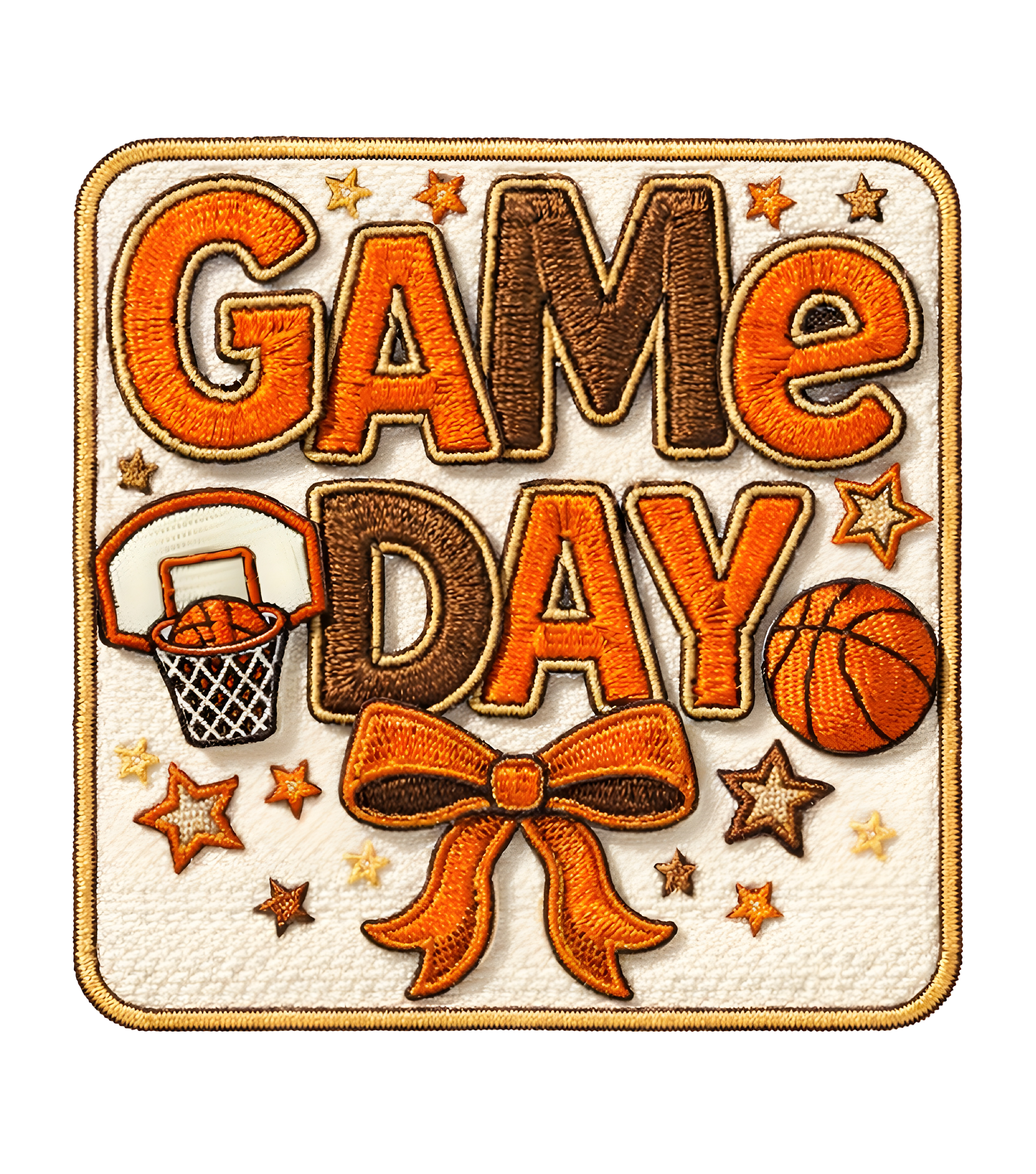 Embroidered Basketball Game Day DTF Transfer