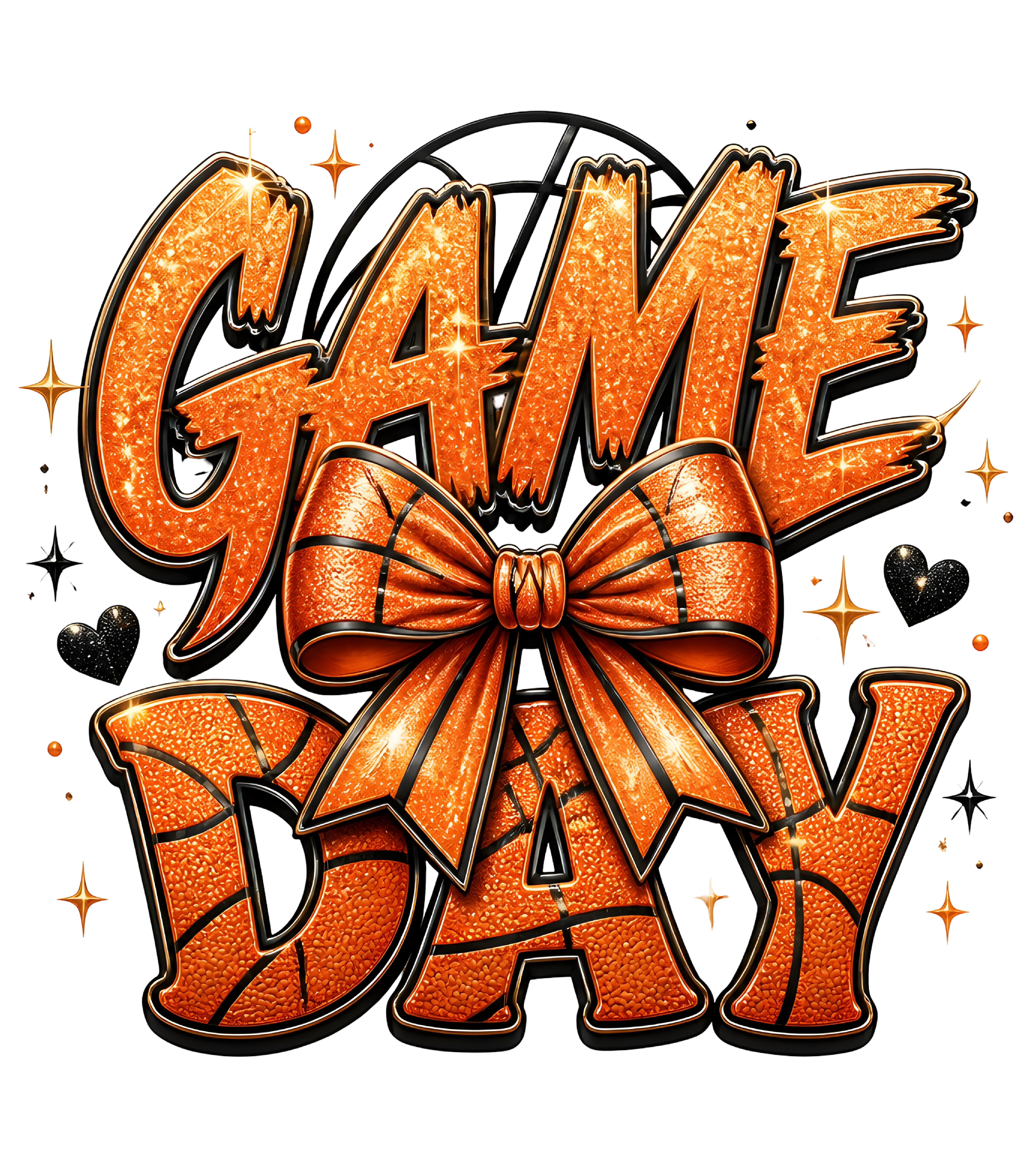 Sparkling Basketball Game Day DTF Transfer