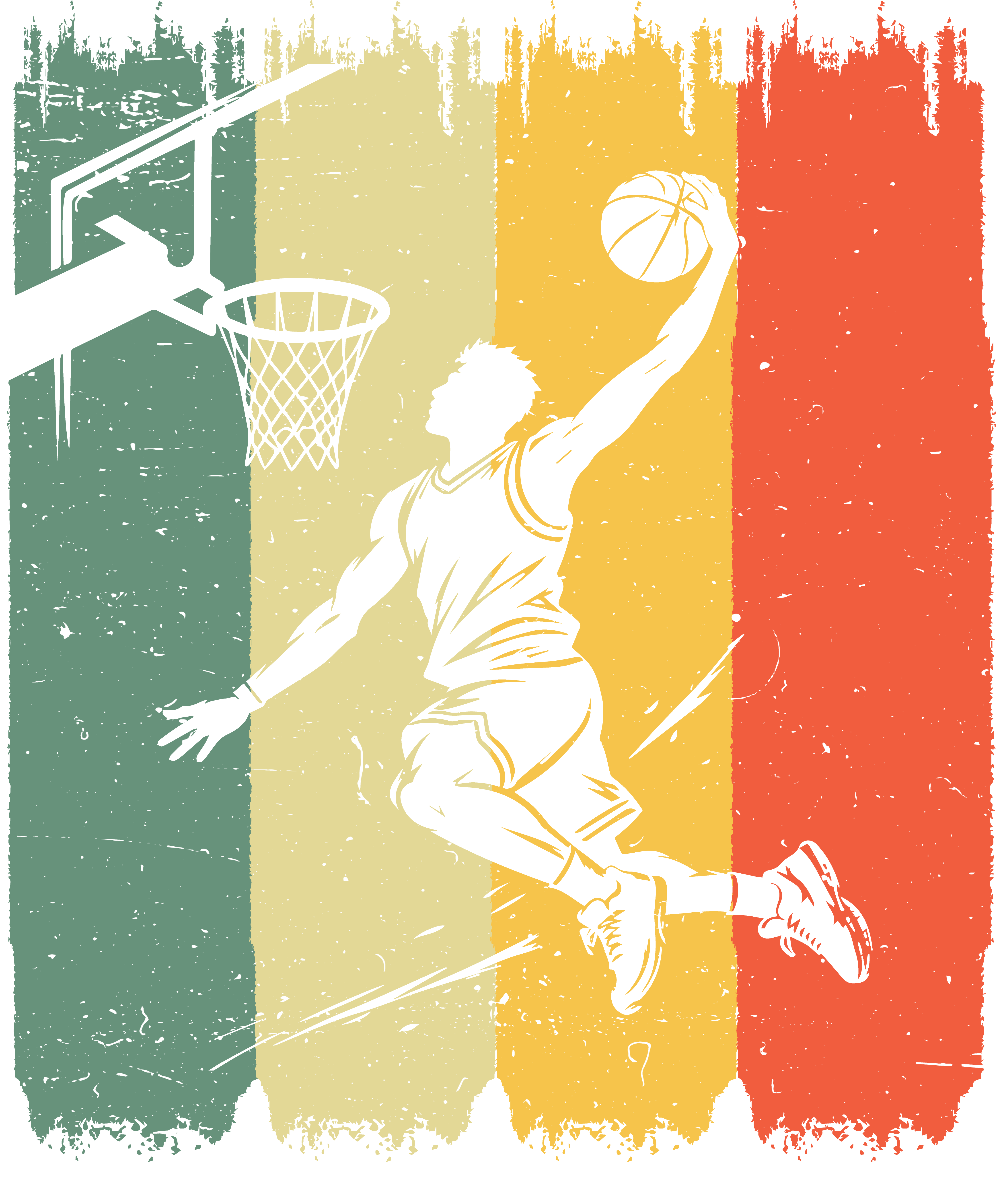 Vintage Basketball Slam Dunk DTF Transfer