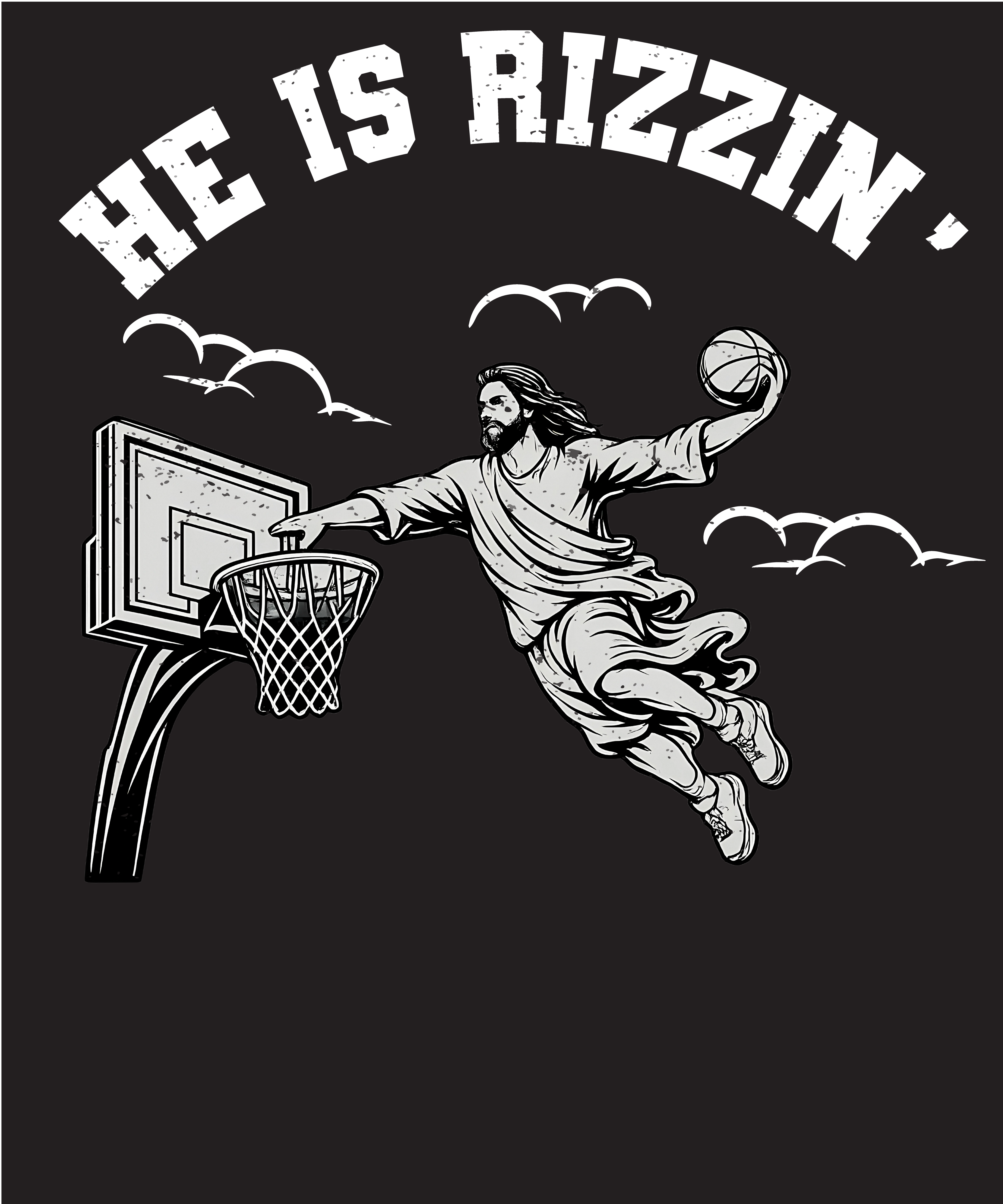 He Is Rizzin Basketball DTF Transfer