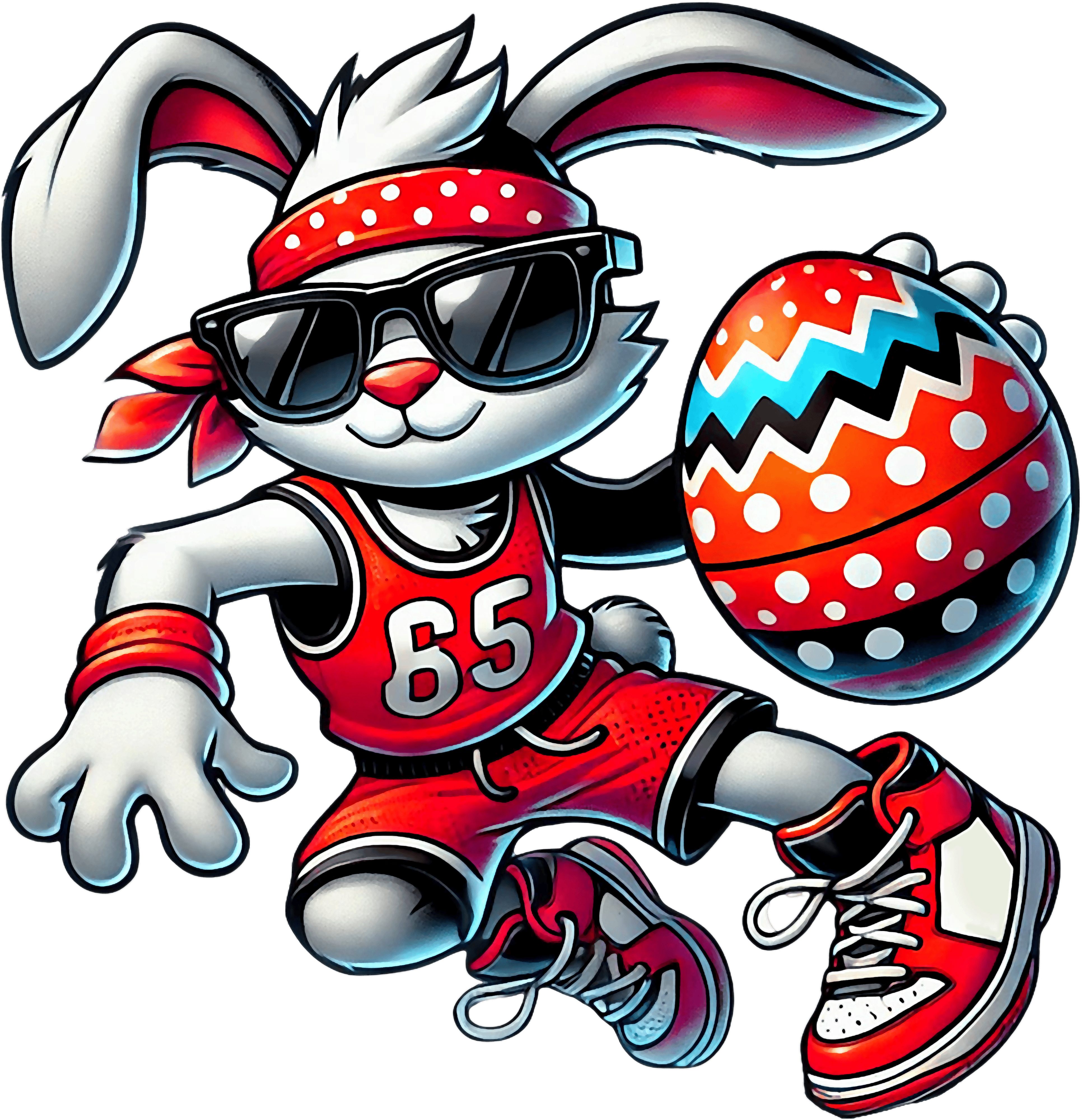 Cool Easter Bunny Basketball Player DTF Transfer