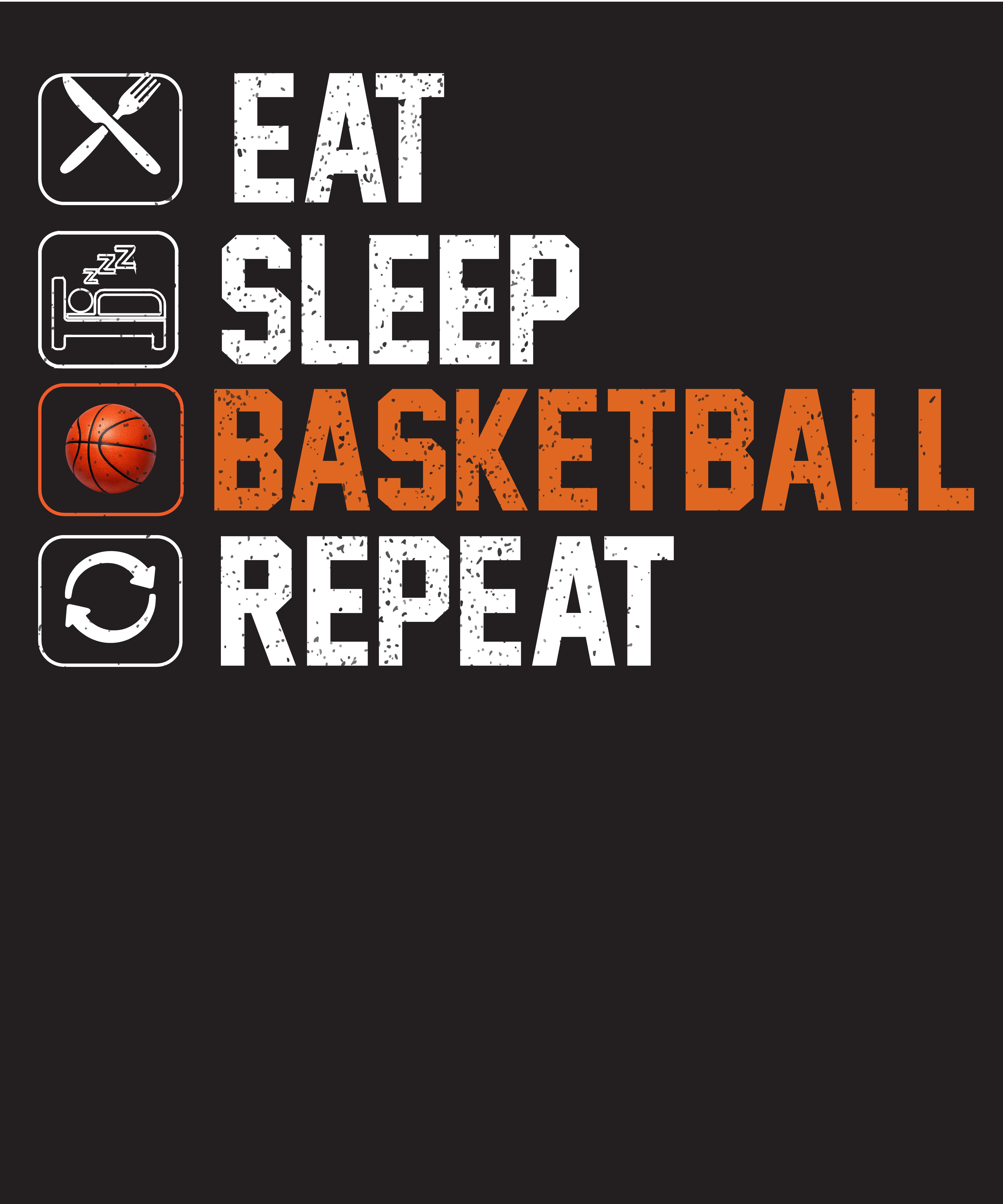 Eat Sleep Basketball Repeat DTF Transfer