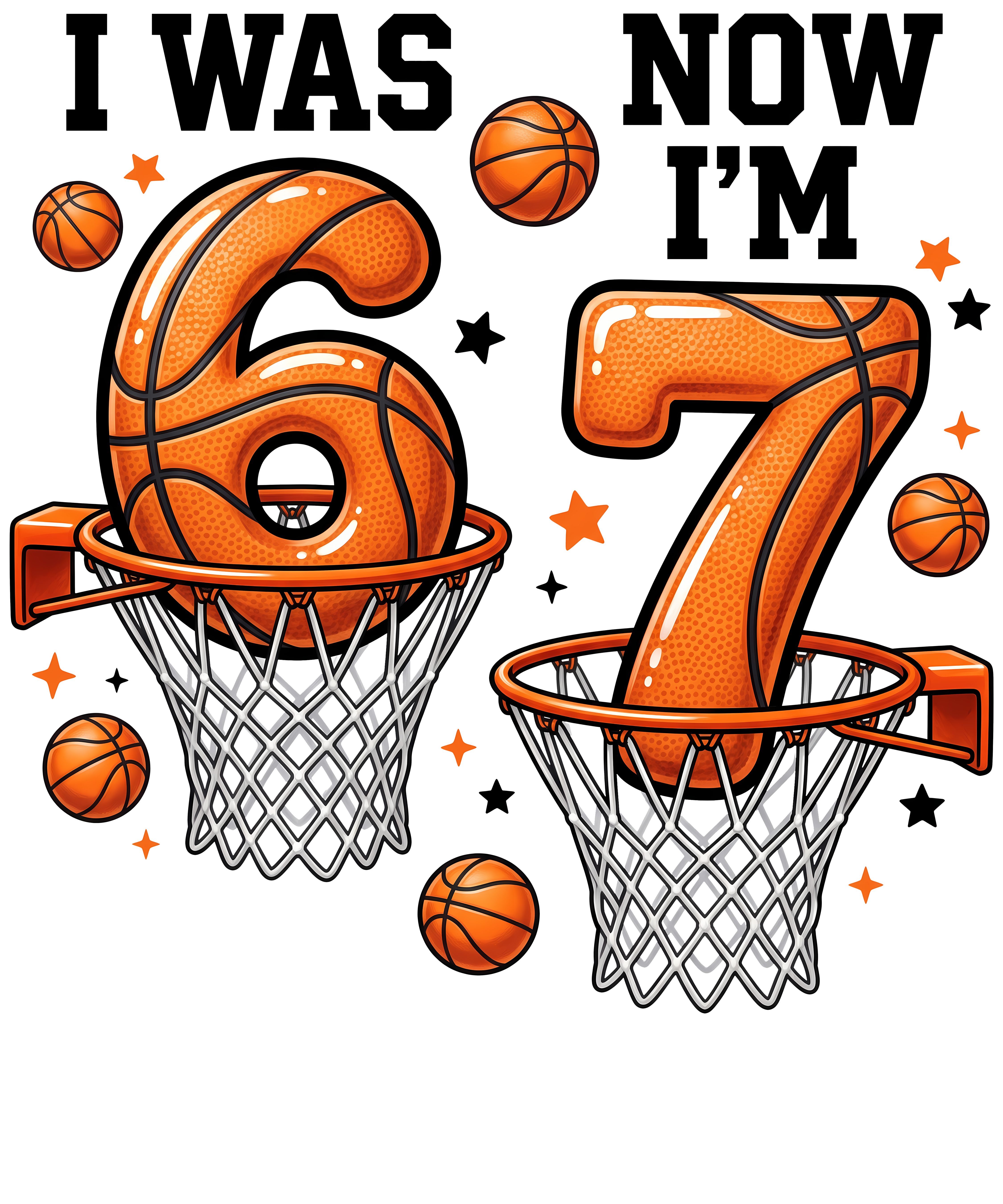 Basketball Birthday Hoops DTF Transfer