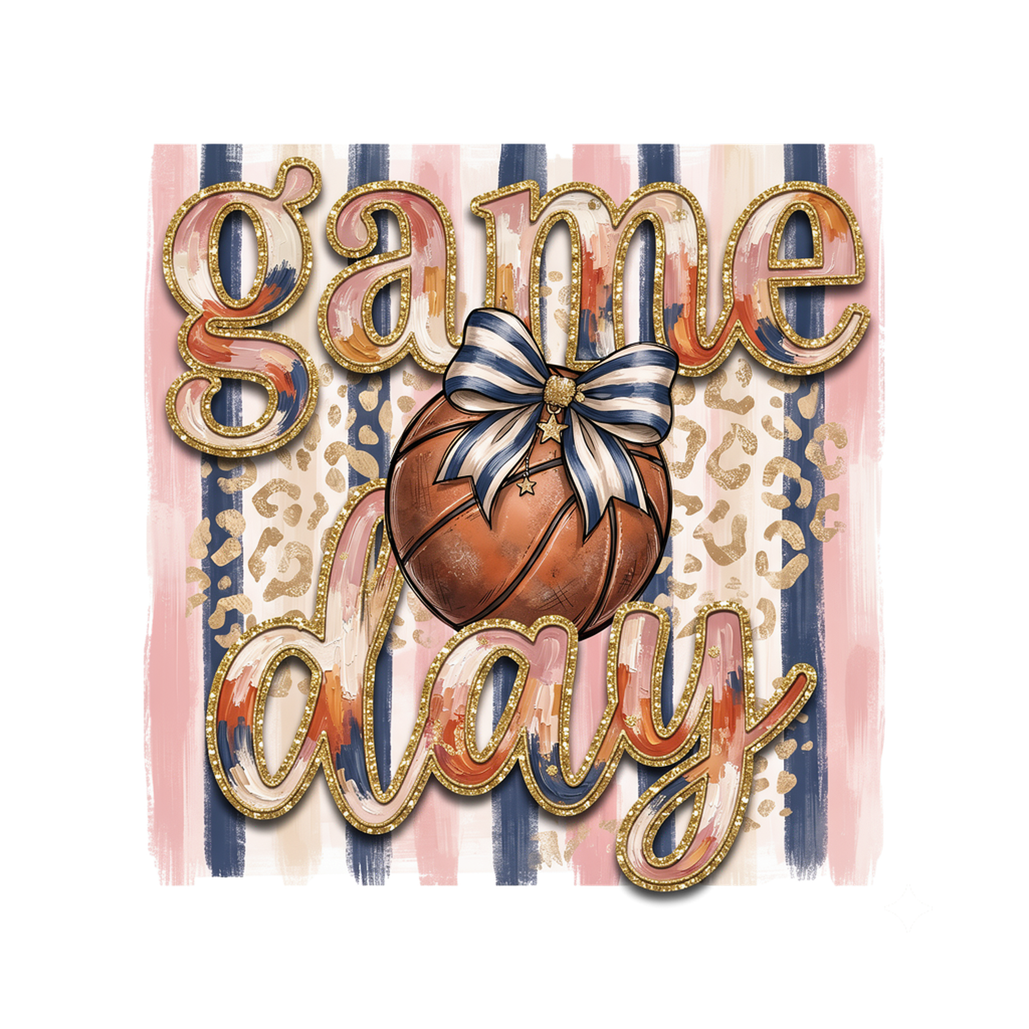 Game Day Basketball Bow DTF Transfer