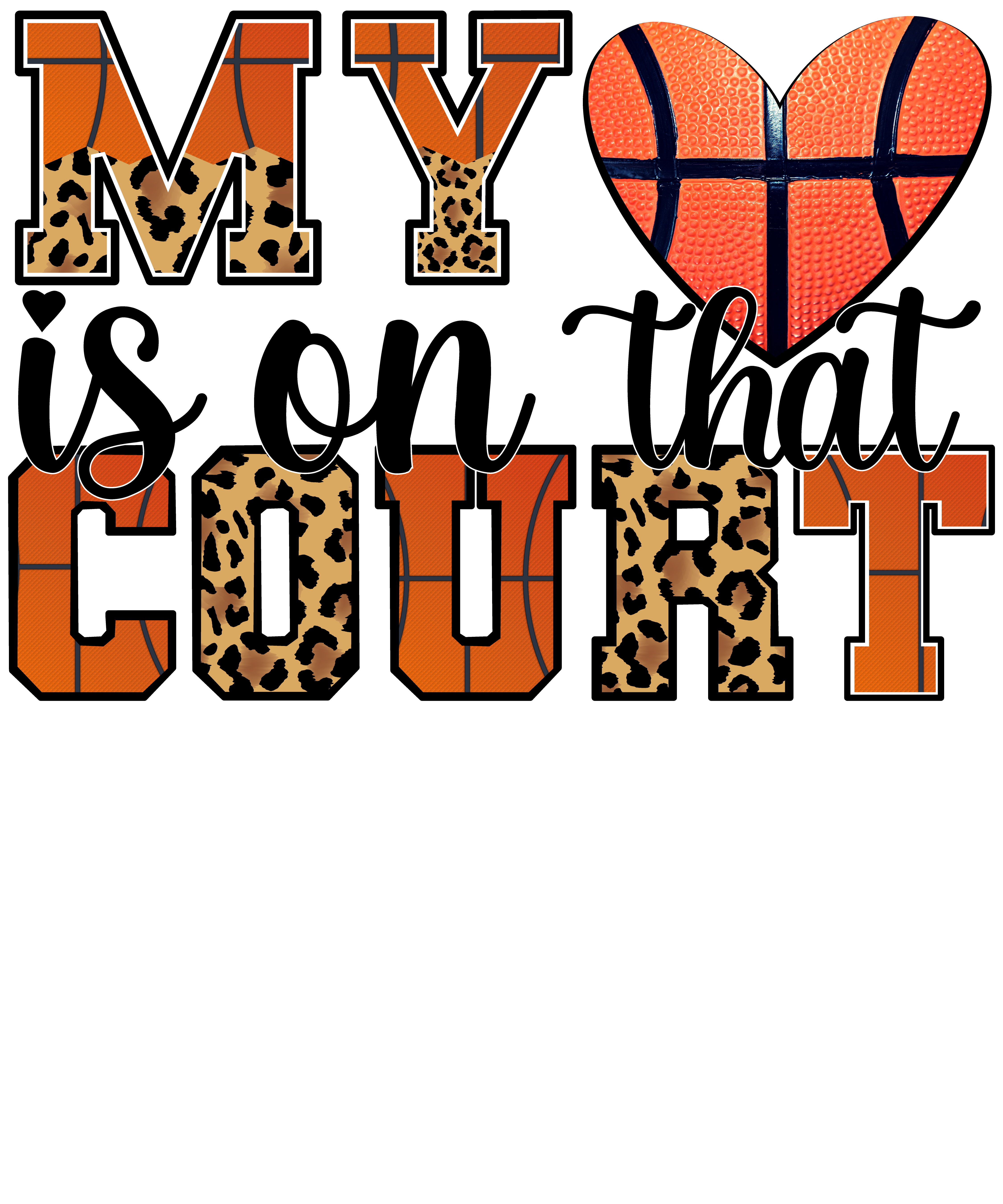 Heart On Court DTF Transfer