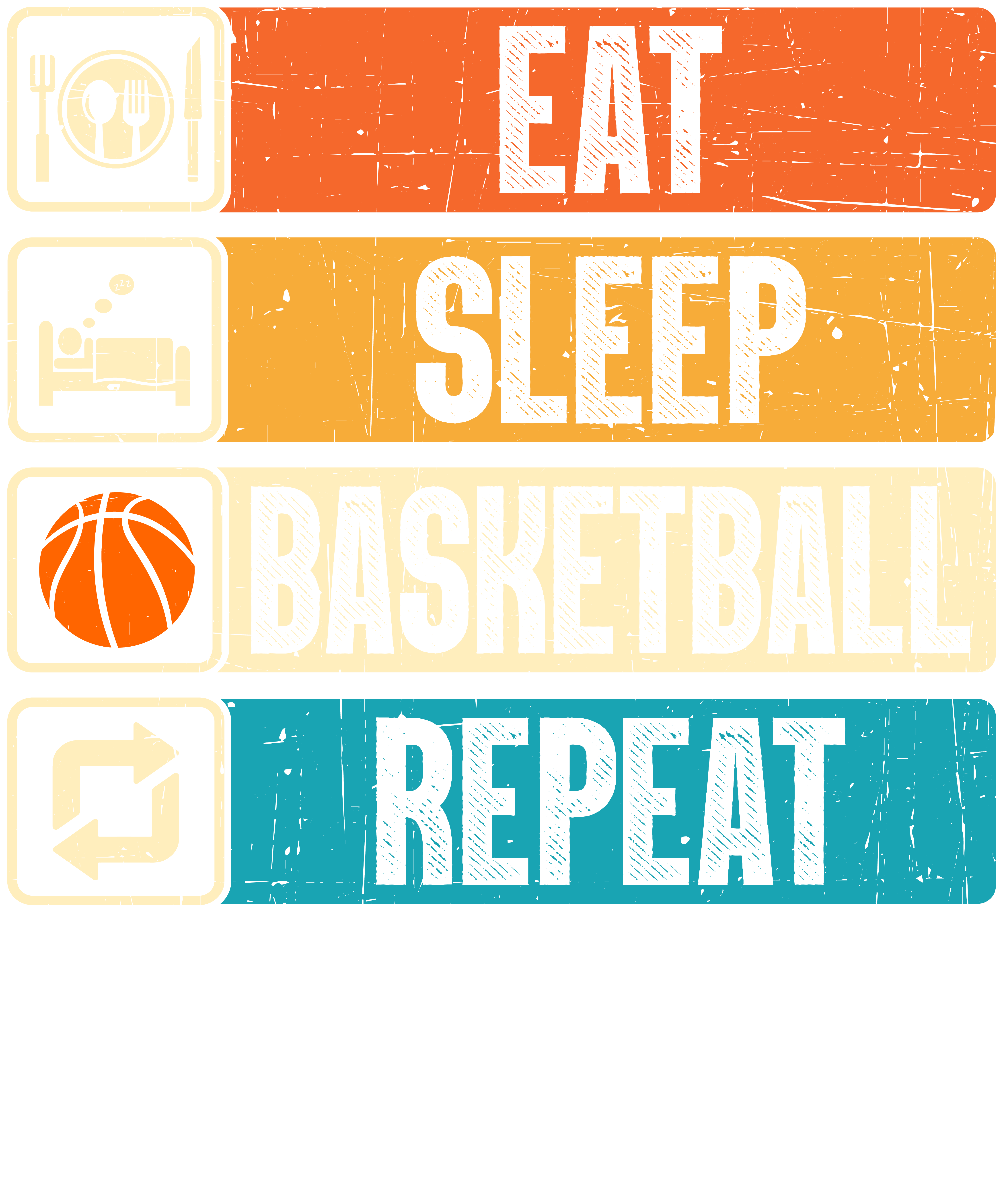 Eat Sleep Basketball Repeat DTF Transfer