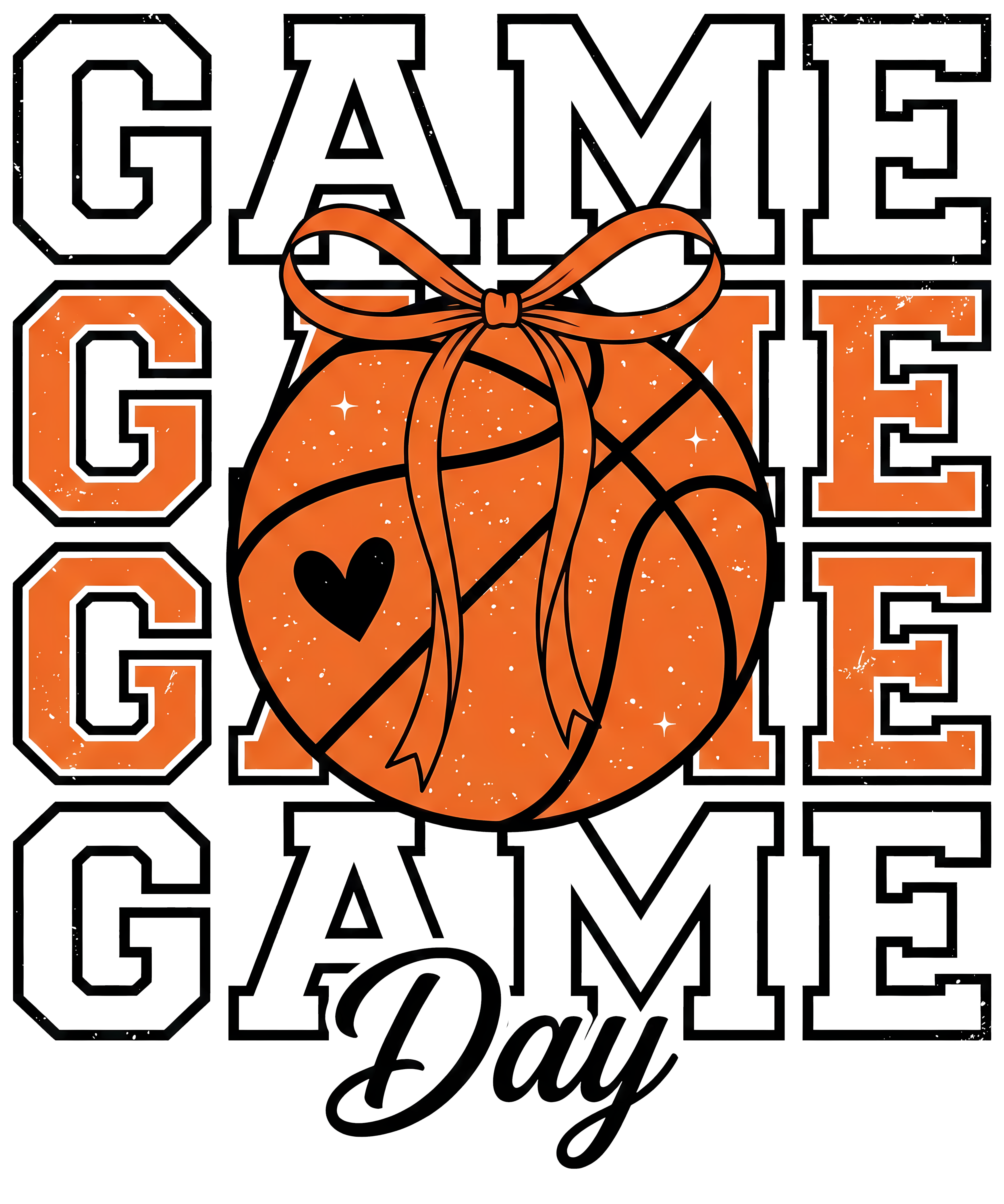 Basketball Game Day Bow DTF Transfer