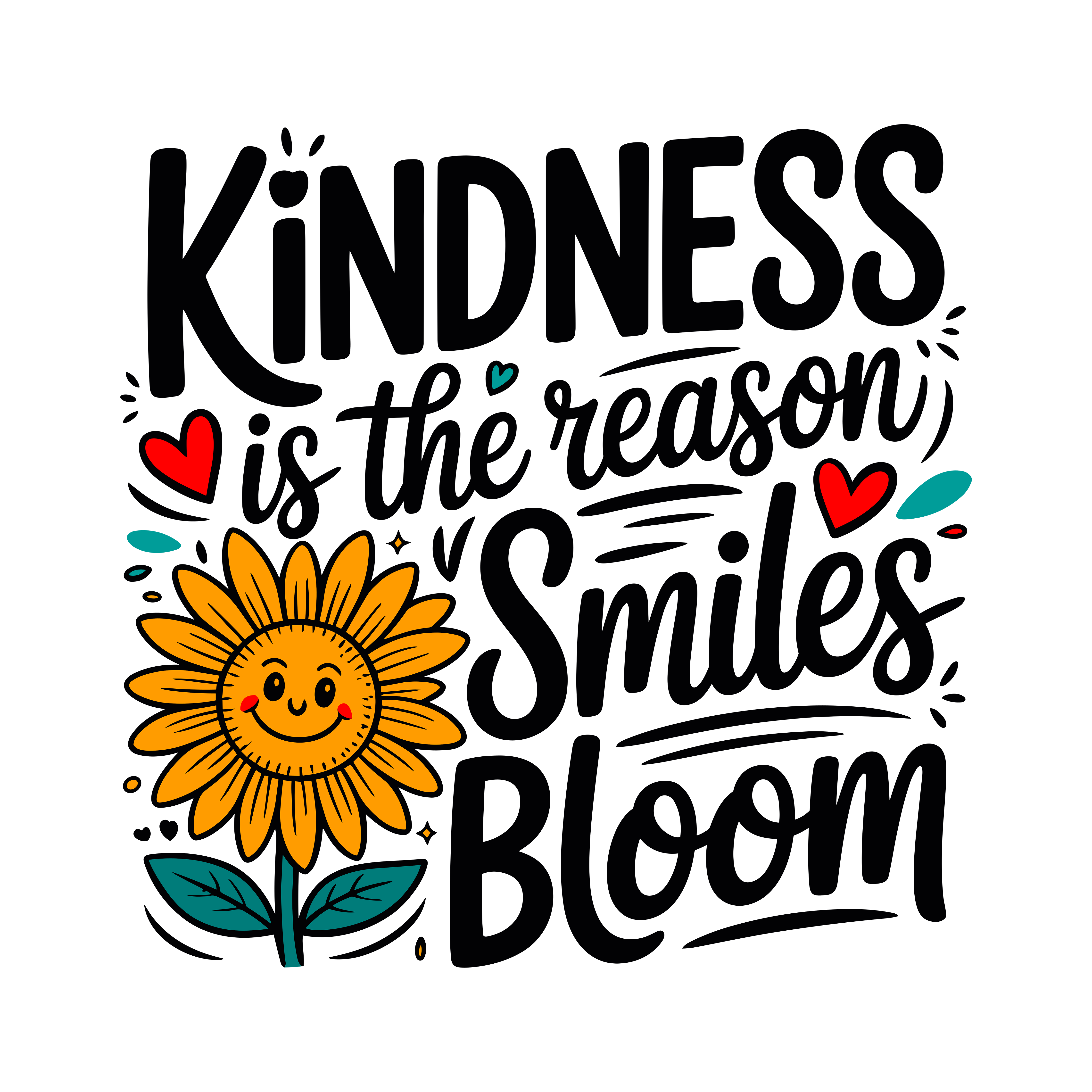 Kindness Makes People Bloom DTF Transfer