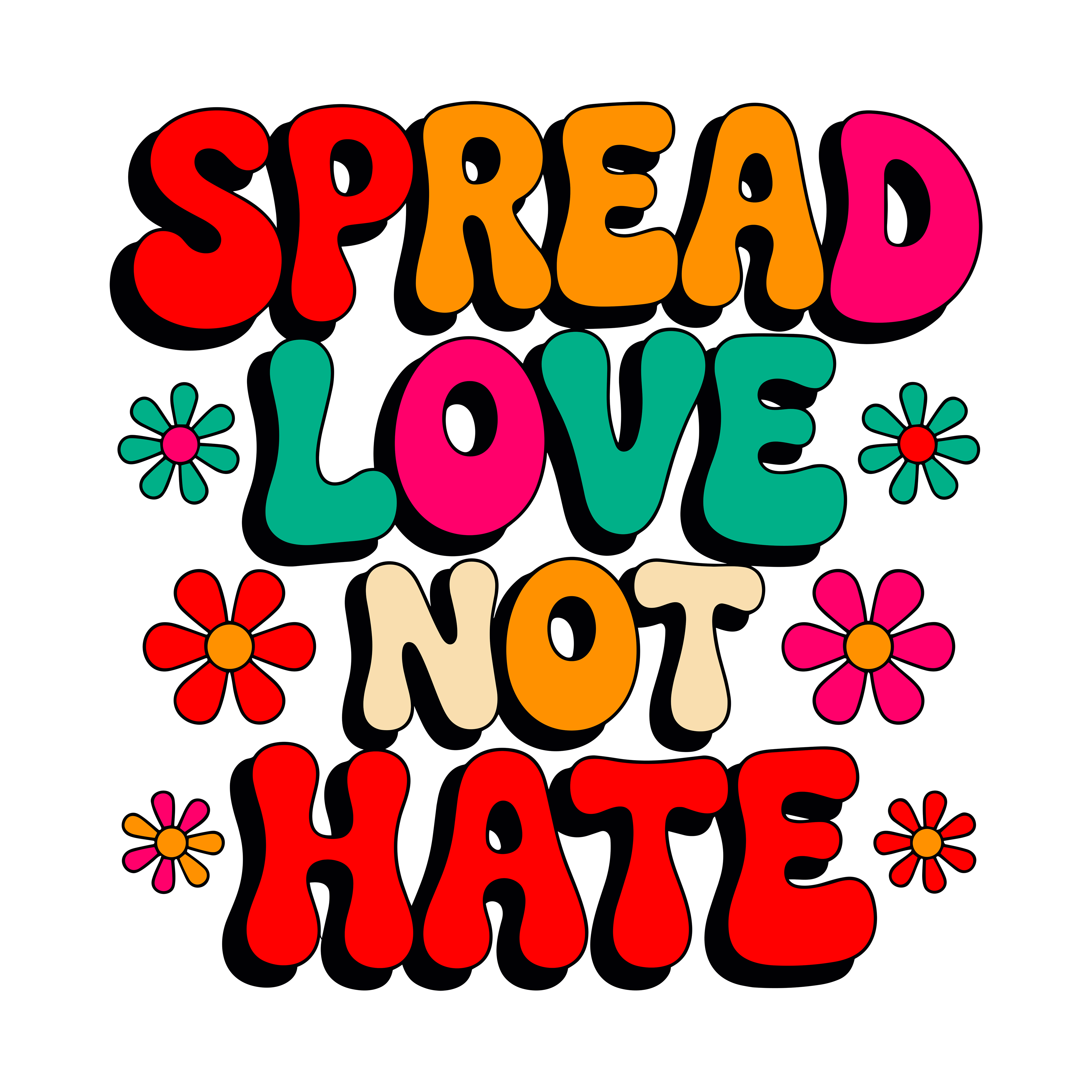 Spread Love Not Hate DTF Transfer
