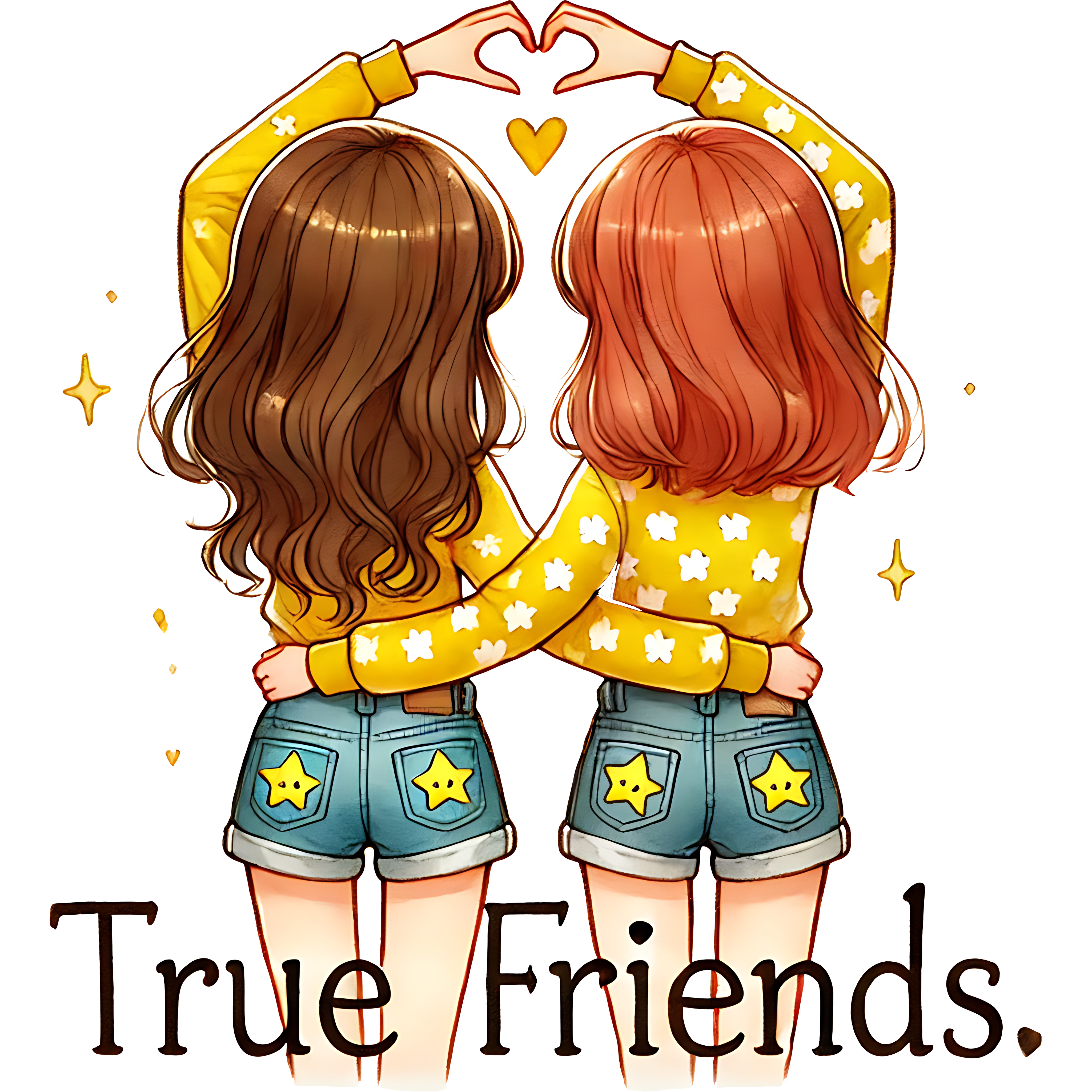True Friends Heart Pose DTF Transfer