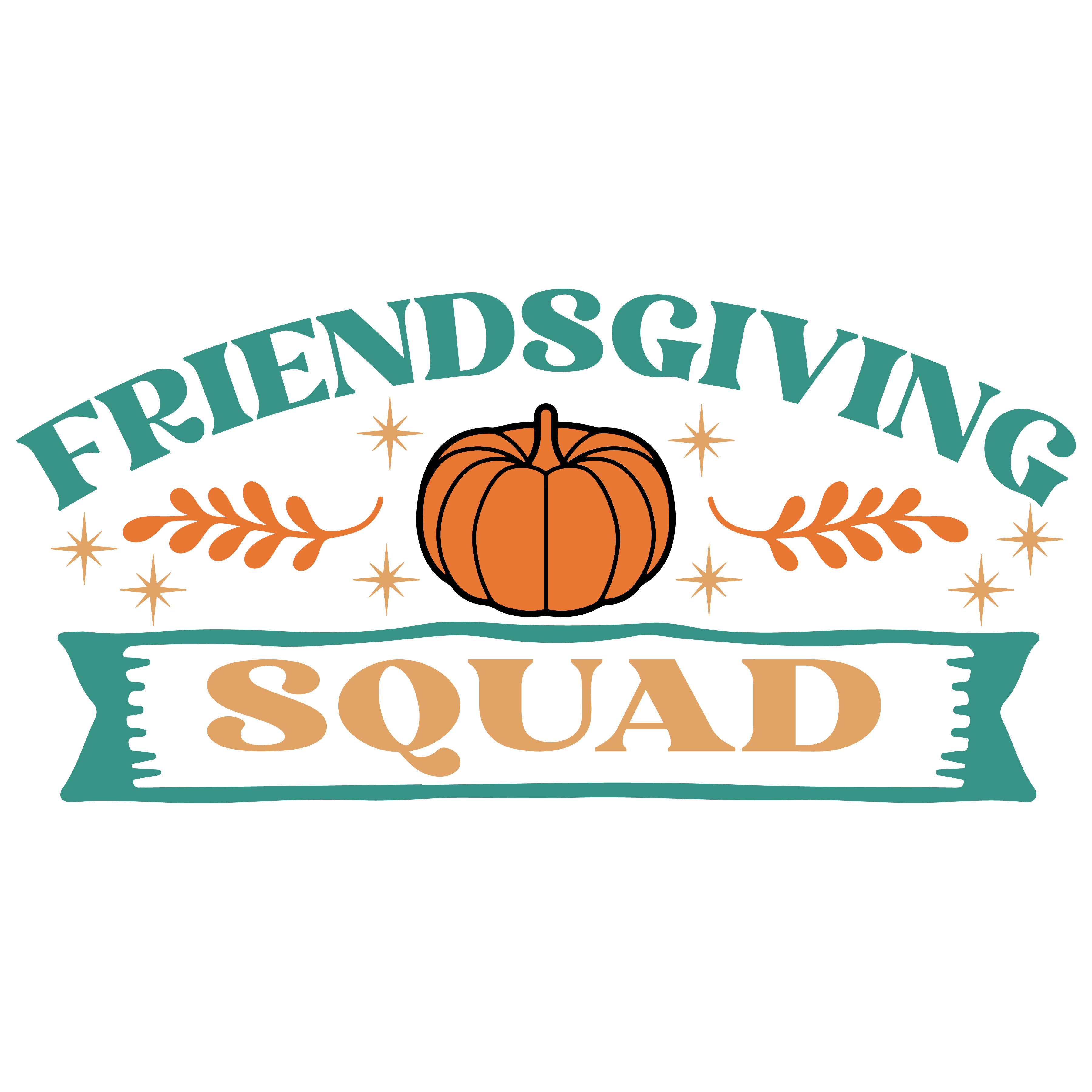 Friendsgiving Squad Pumpkin DTF Transfer