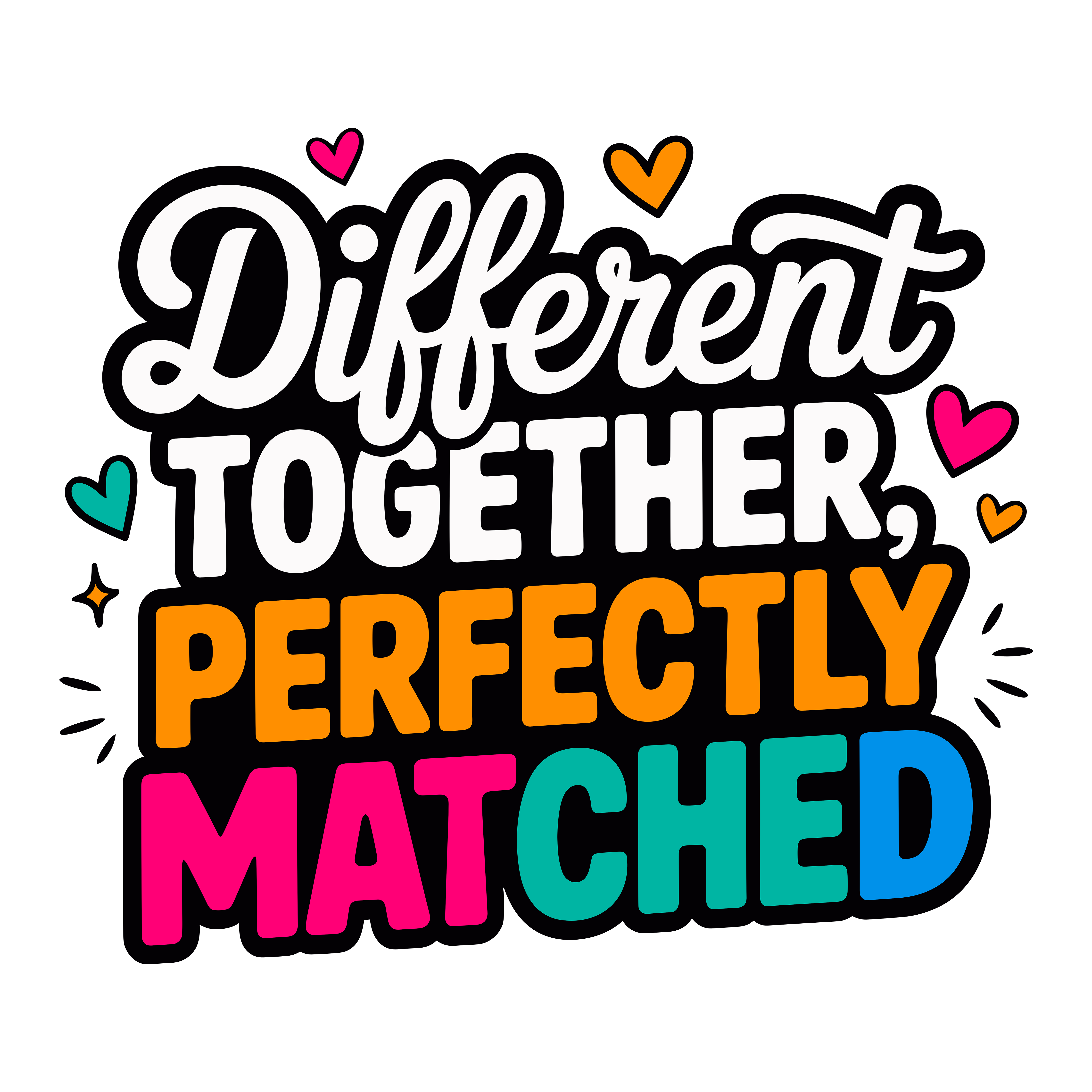 Different Together Perfectly Matched DTF Transfer