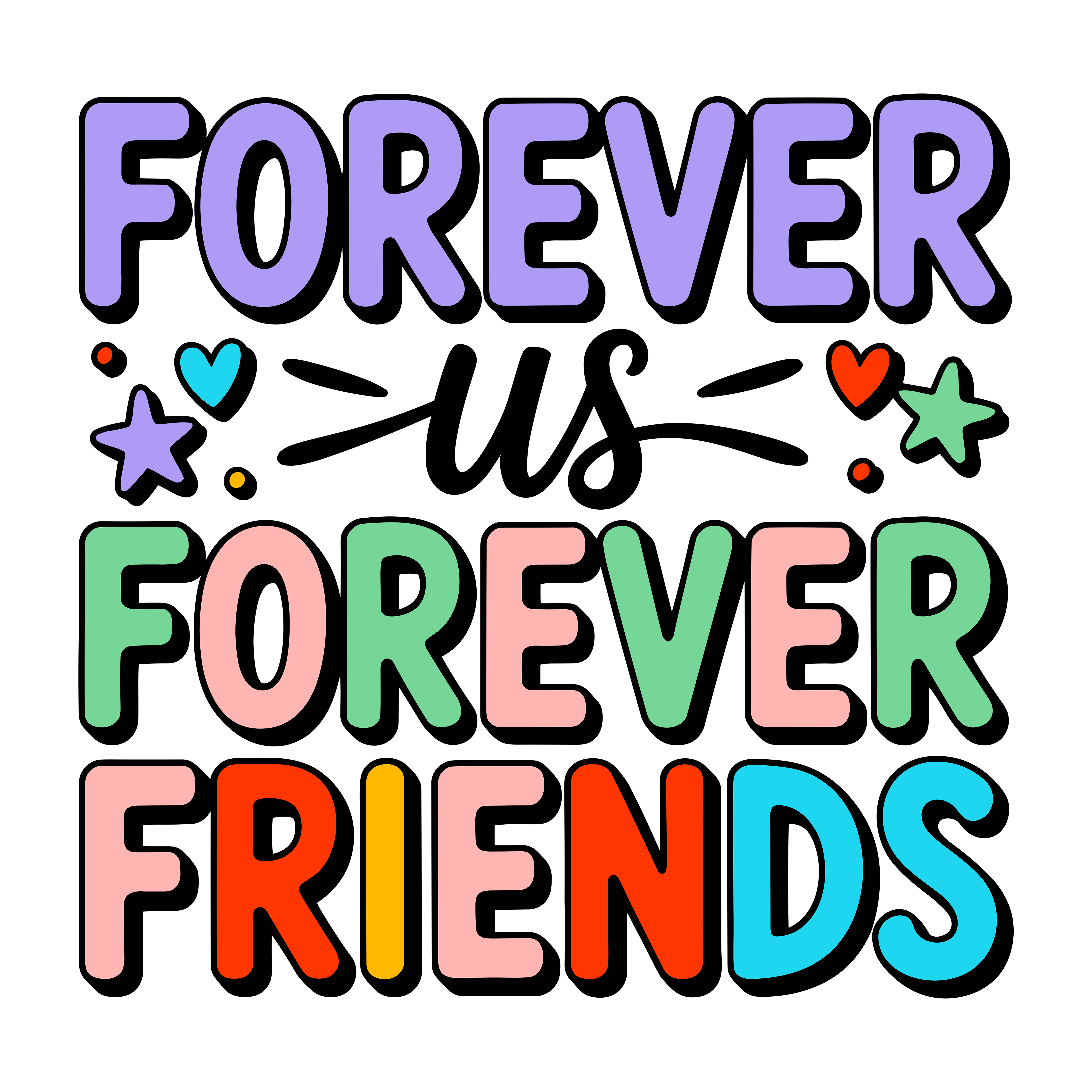 Forever Friends DTF Transfer