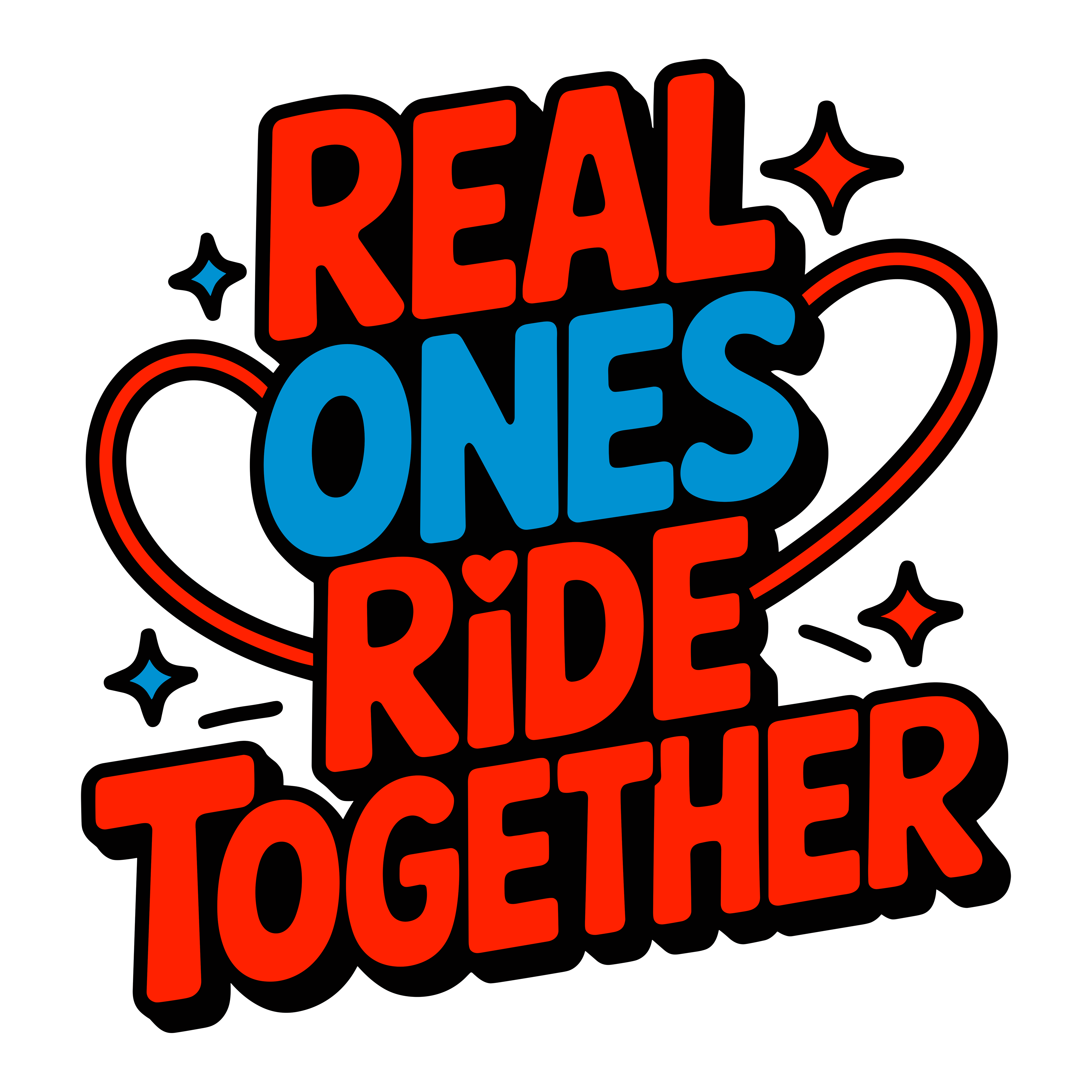 Real Ones Ride Together DTF Transfer