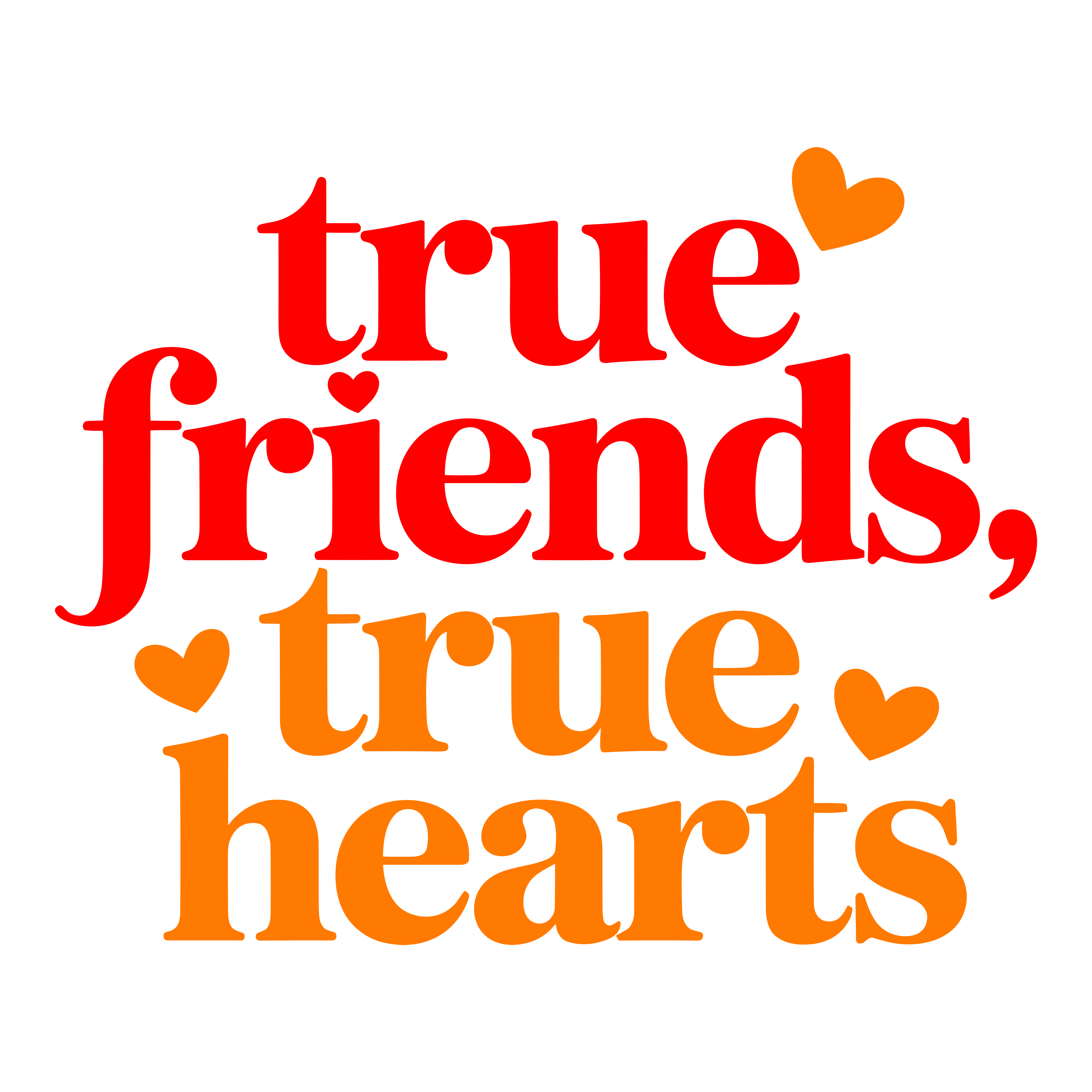 True Friends True Hearts DTF Transfer