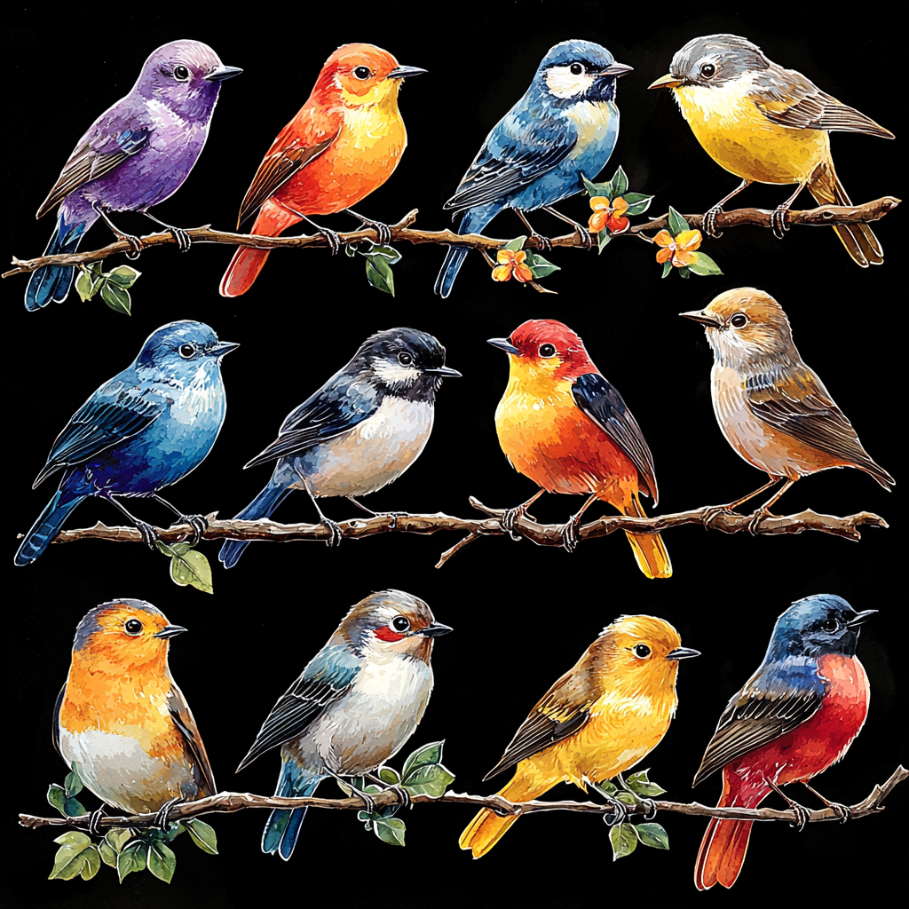 Elegant Avian Watercolor DTF Transfer