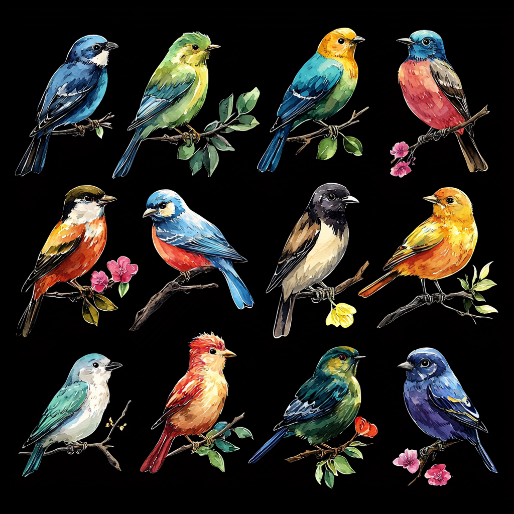 Rainbow Feathered Beauties DTF Transfer