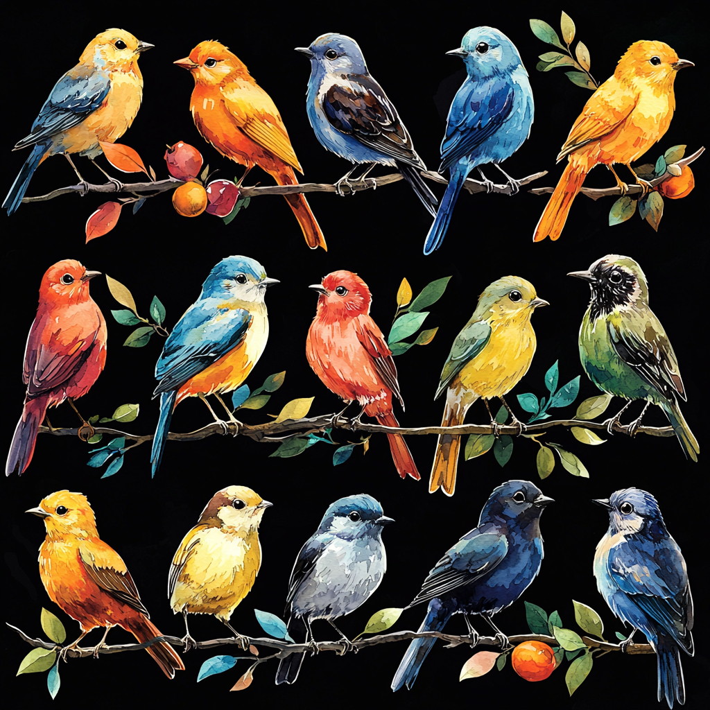 Garden Perch Bird Art DTF Transfer