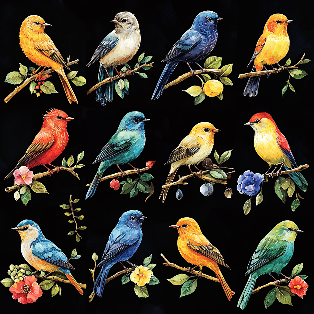 Wild Bird Watercolor Gallery DTF Transfer