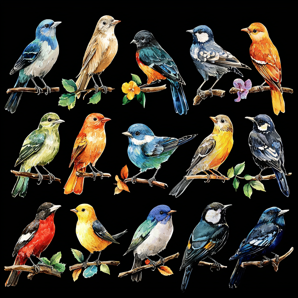 Blossoms And Birds Art DTF Transfer