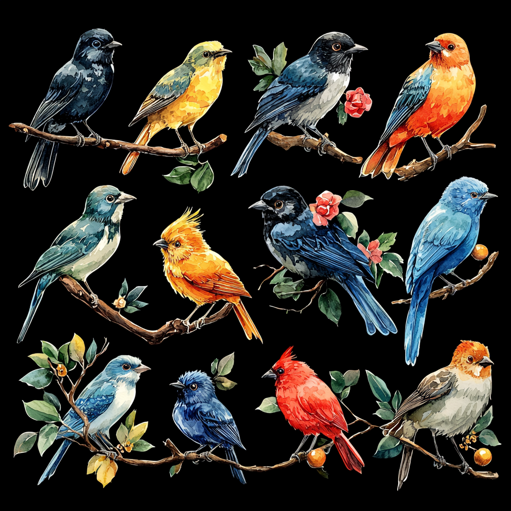Watercolor Bird Paradise DTF Transfer