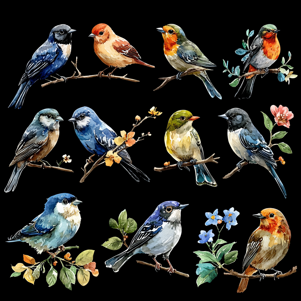 Springtime Feathered Friends DTF Transfer