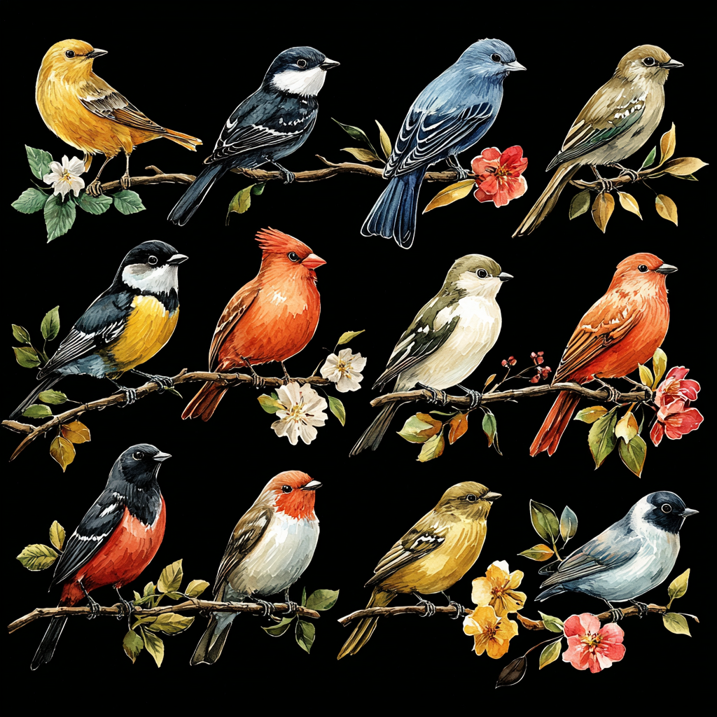 Color Splash Songbirds DTF Transfer