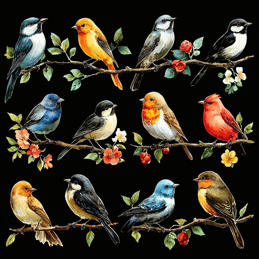 Songbirds In Bloom DTF Transfer