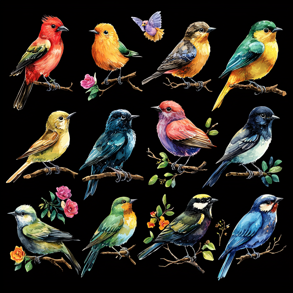 Whimsical Woodland Songbirds DTF Transfer