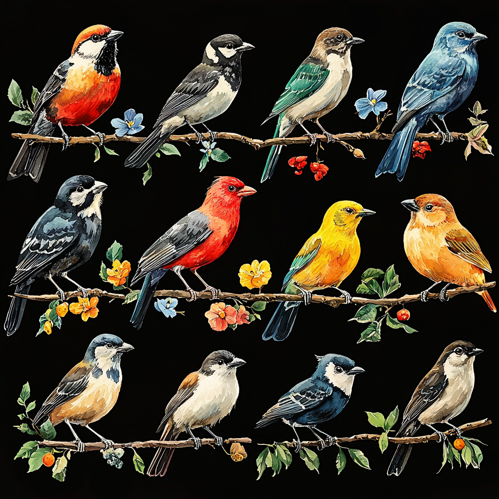 Bright Feathered Companions DTF Transfer