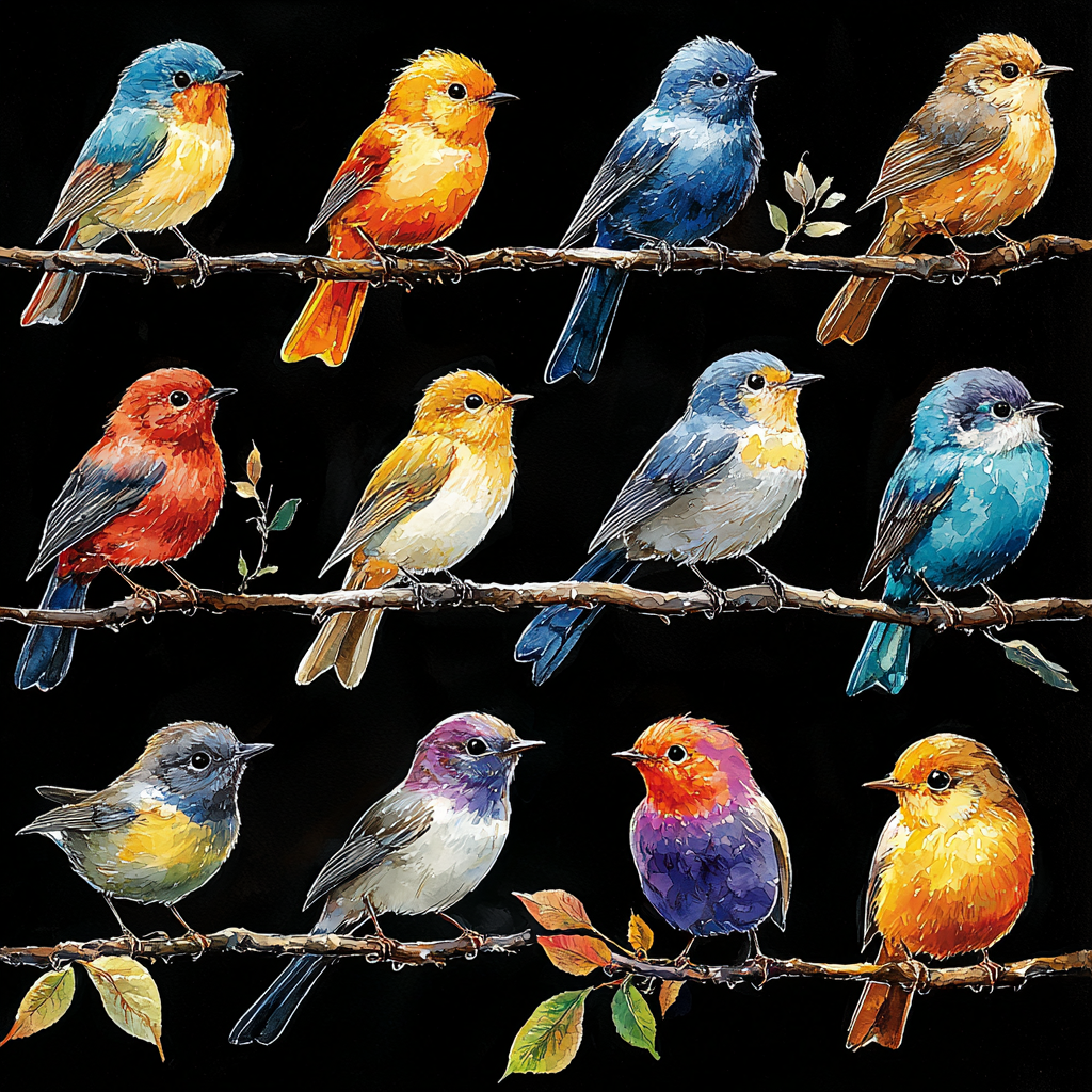 Spring Songbird Illustrations DTF Transfer