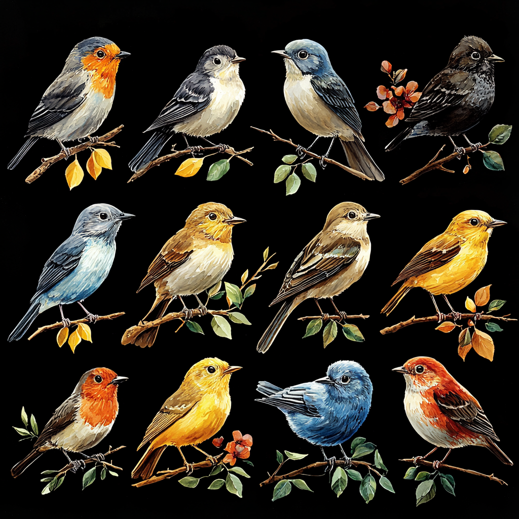 Vibrant Woodland Aviary DTF Transfer