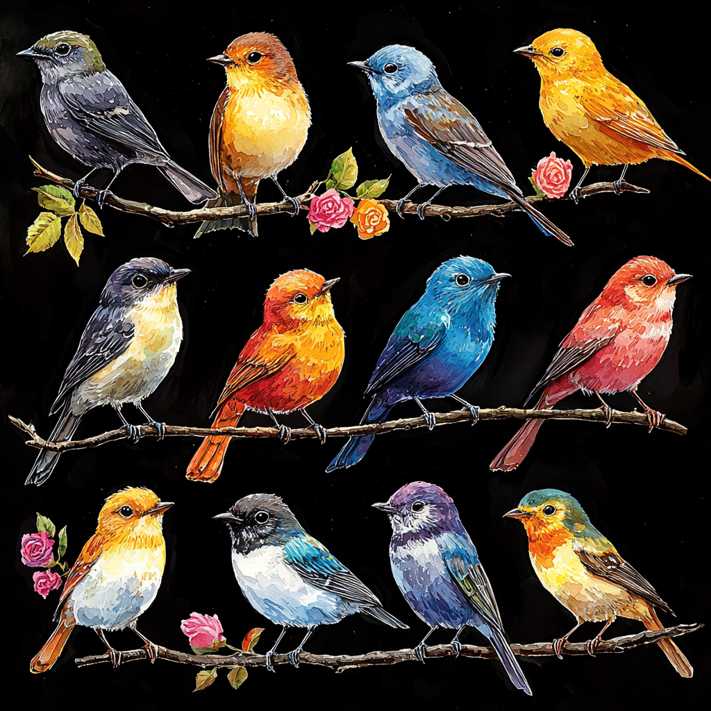 Songbirds Of The Seasons DTF Transfer