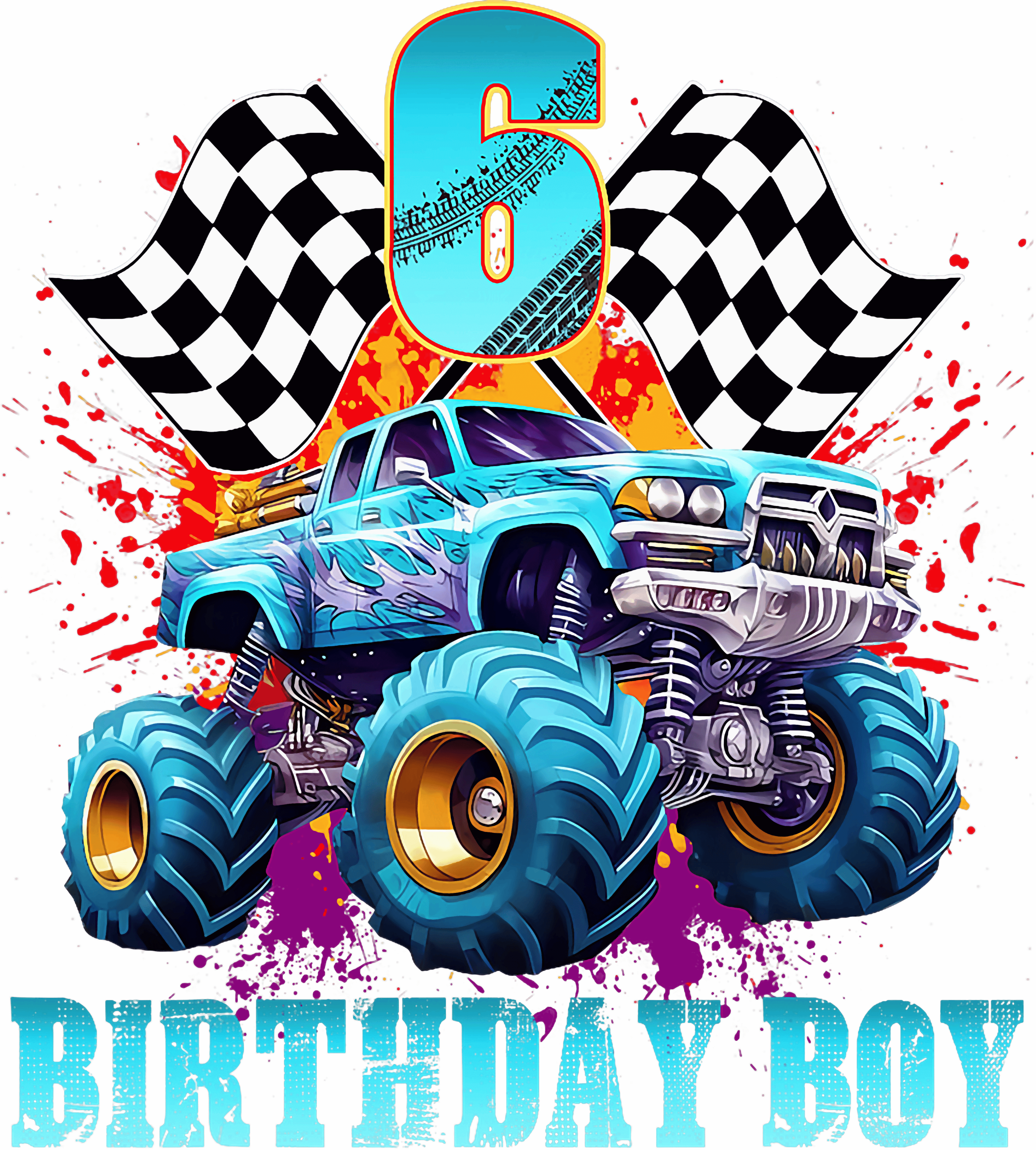 Monster Truck Birthday Boy DTF Transfer