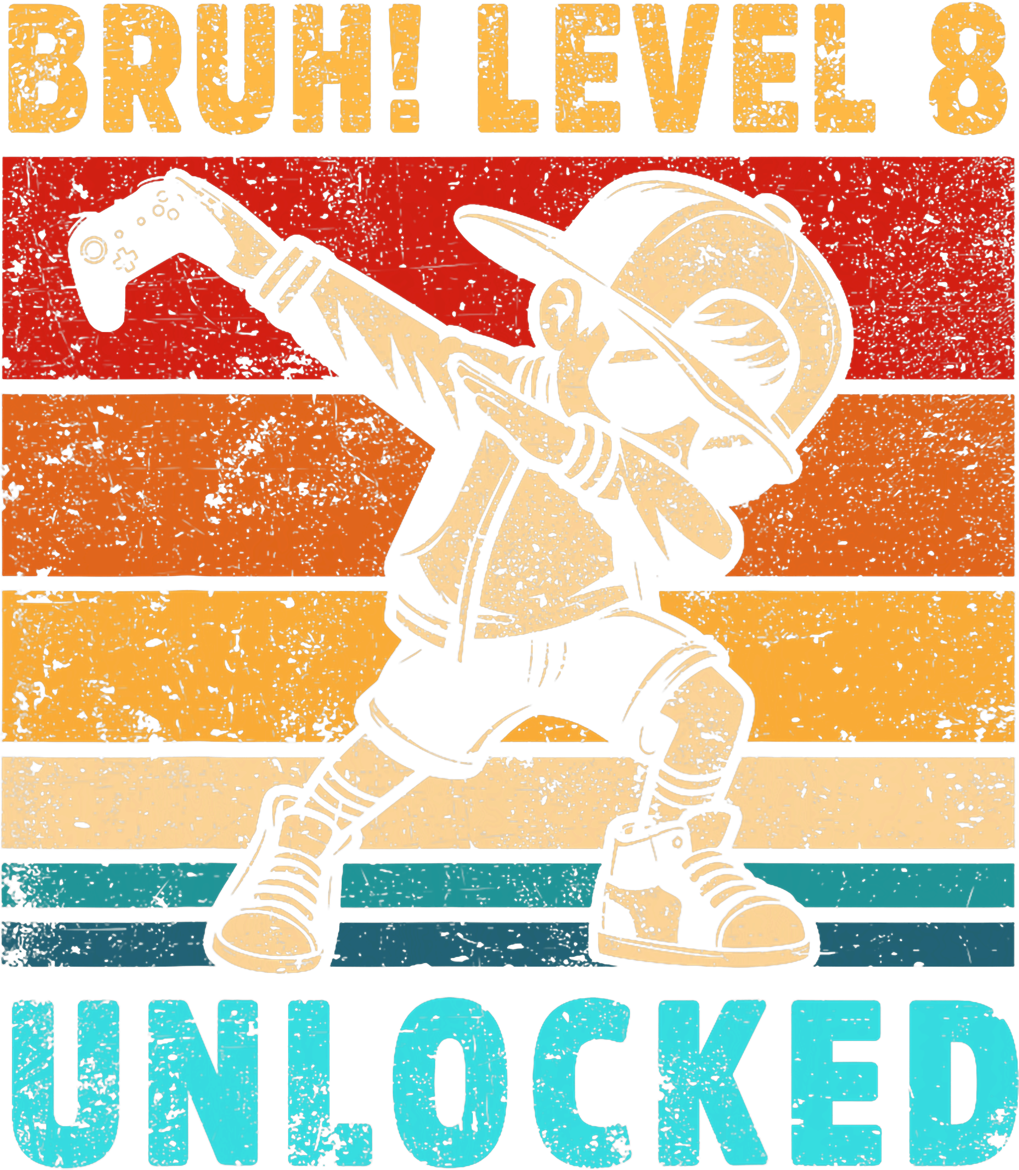 Gamer Level 8 Unlocked Birthday DTF Transfer