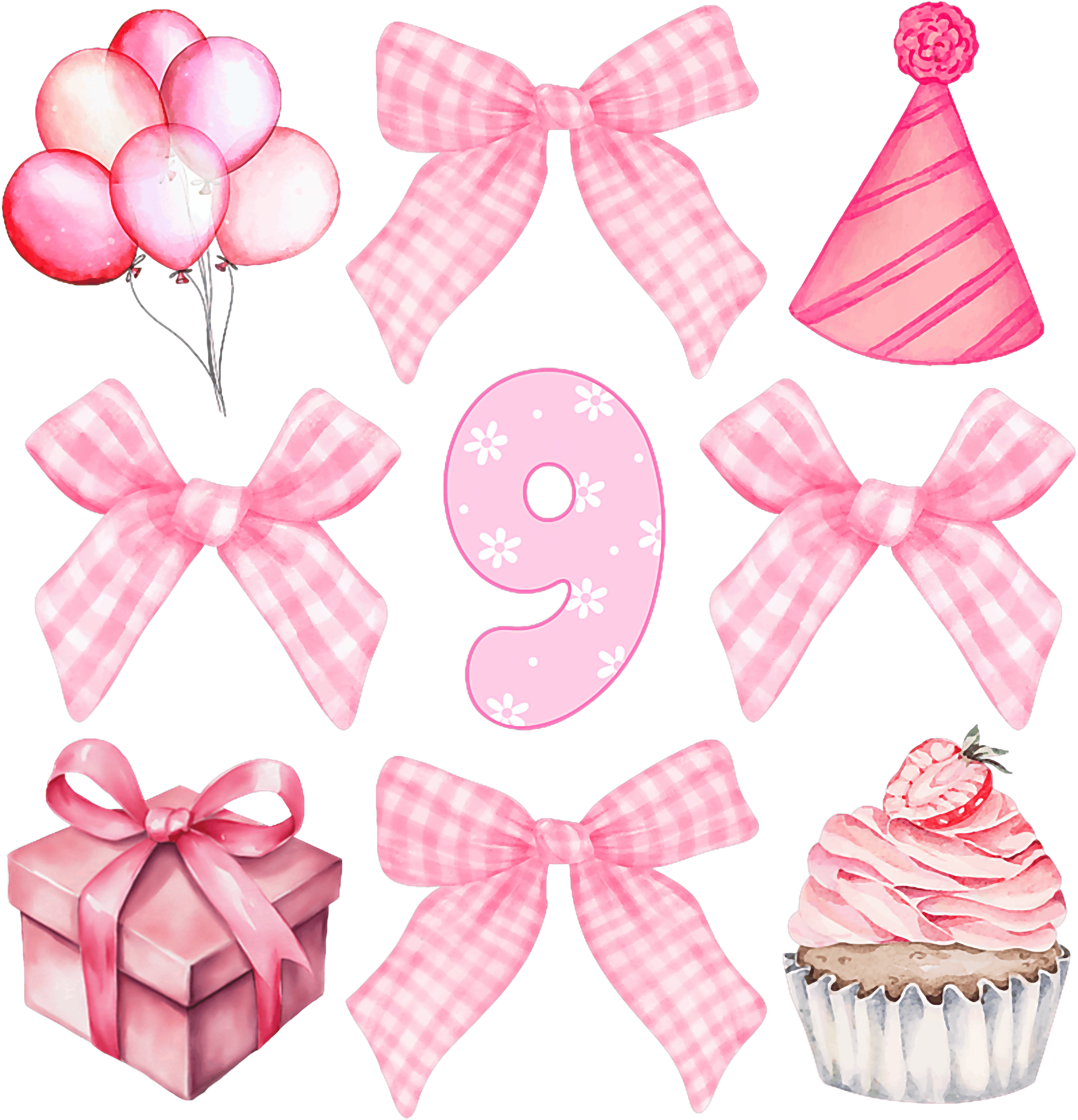Pink Birthday Party Girl DTF Transfer