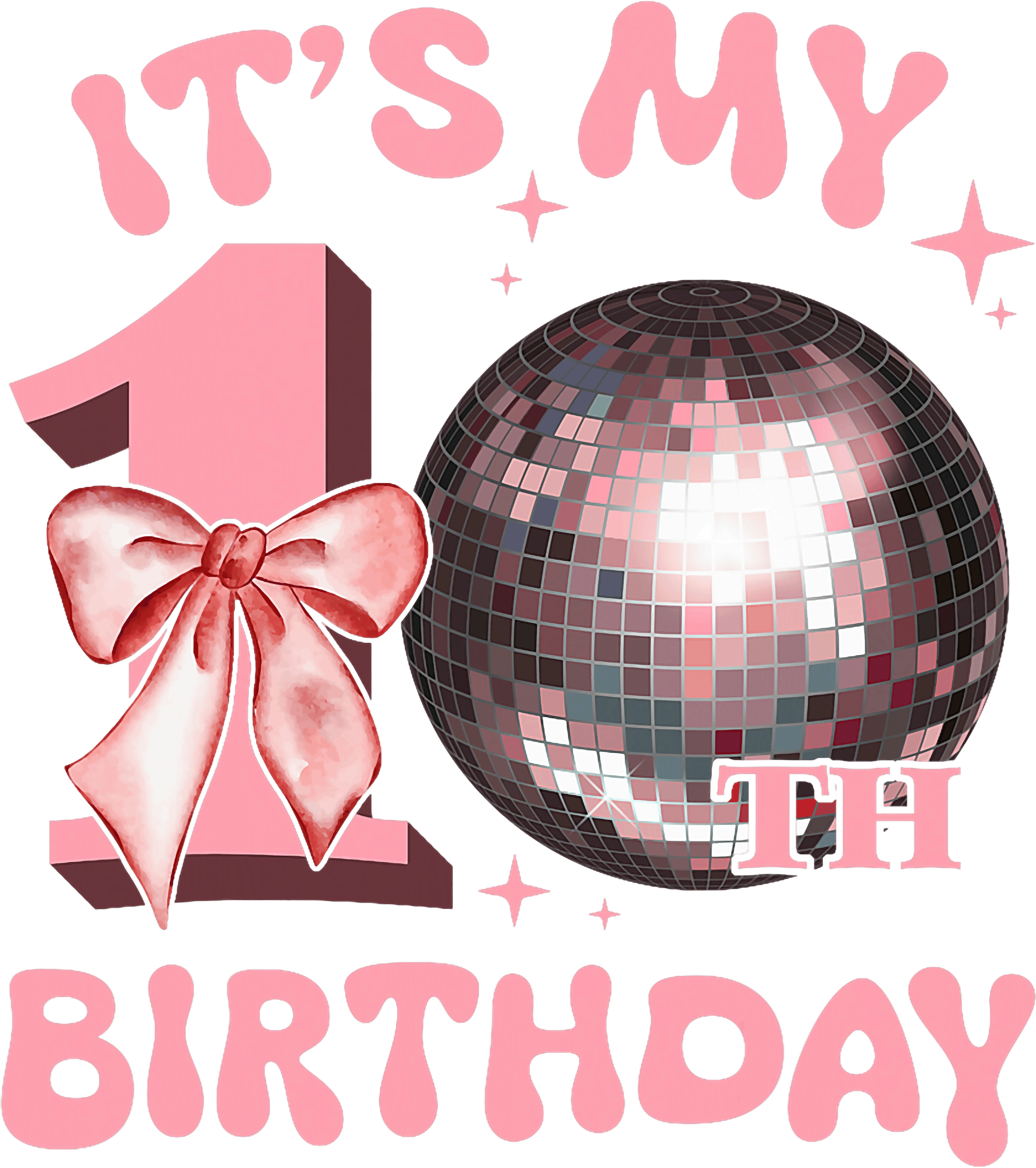 Disco Party Its My Birthday DTF Transfer