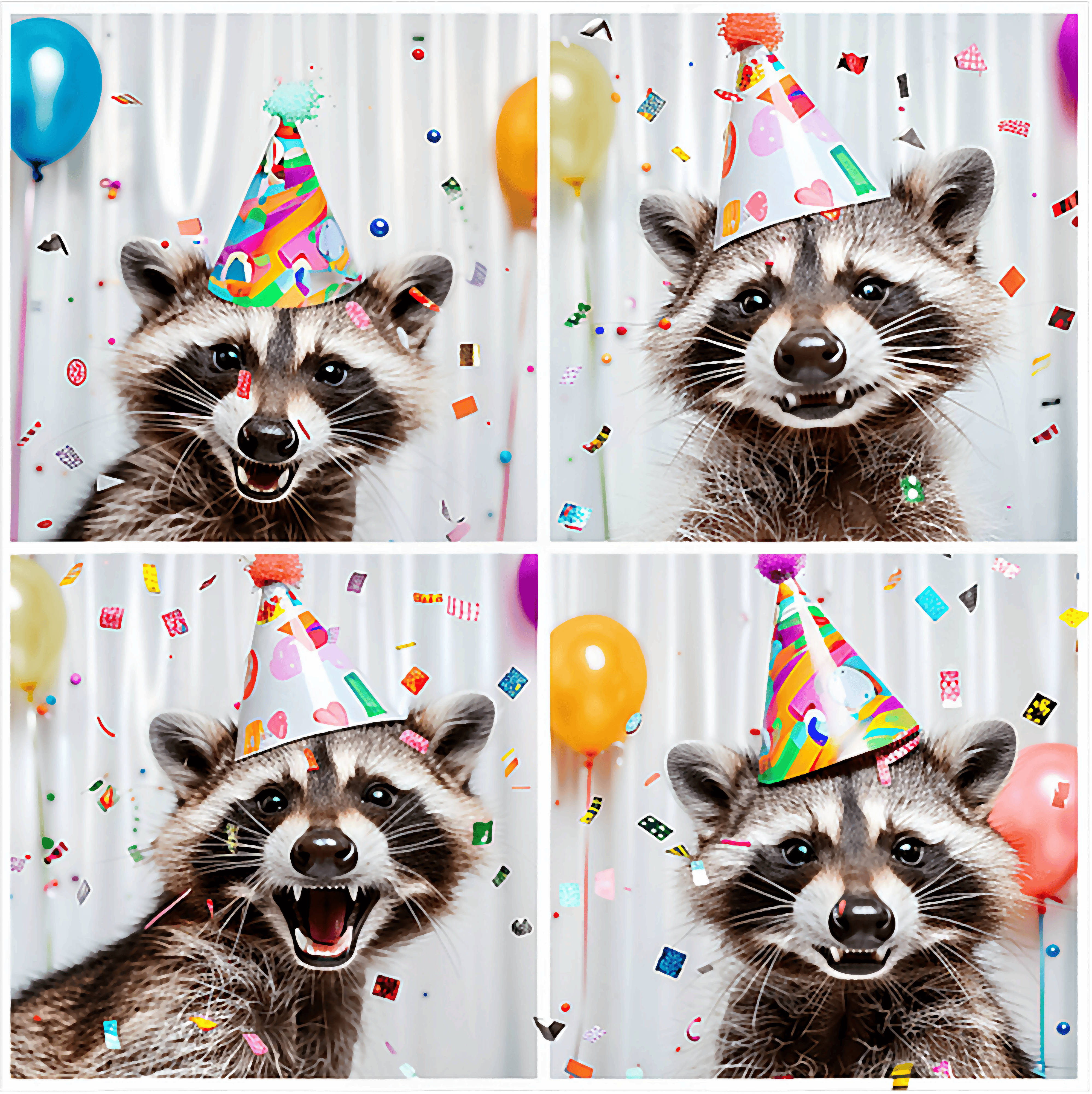 Party Raccoon Birthday Celebration DTF Transfer