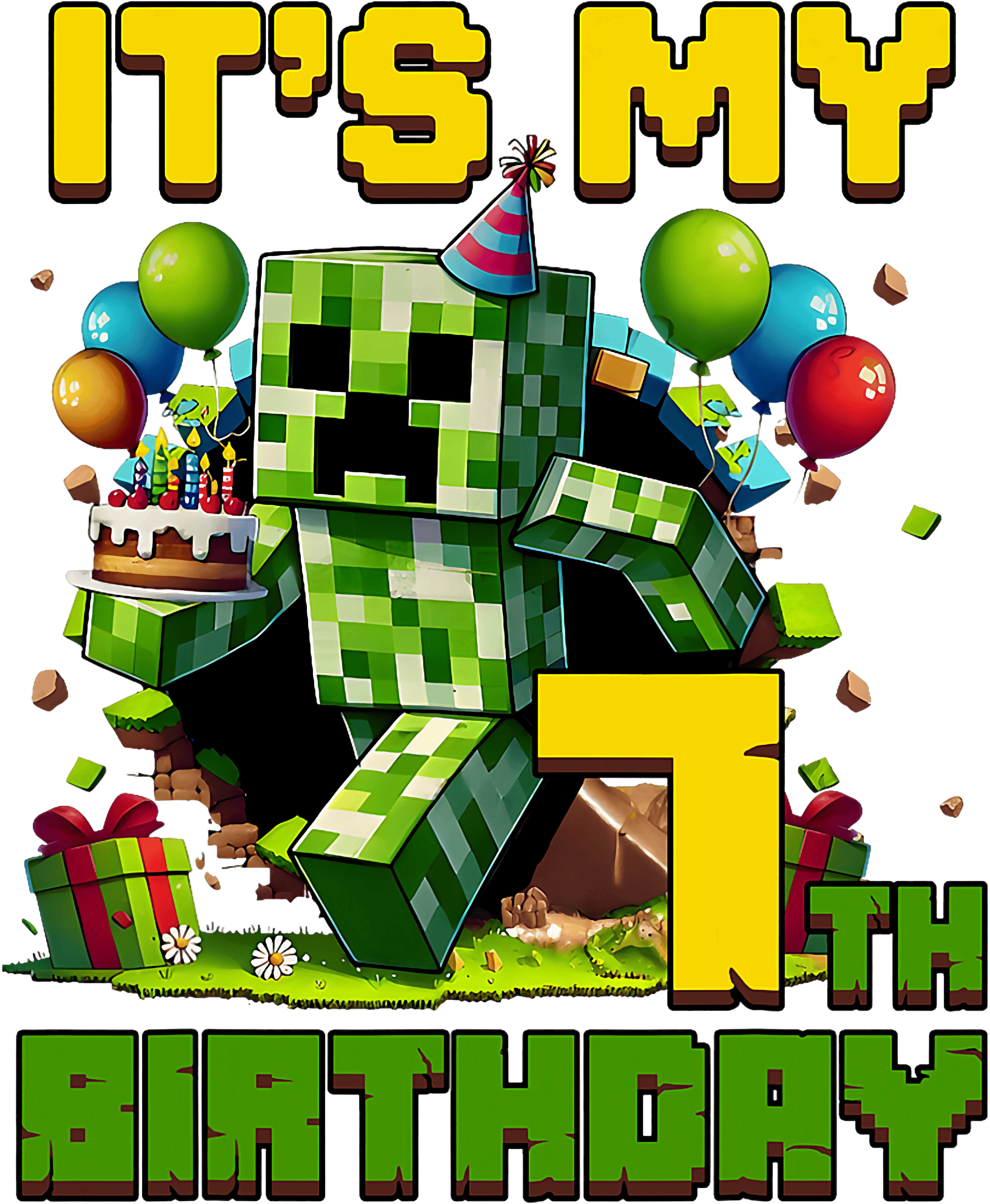 Its My 7th Birthday DTF Transfer