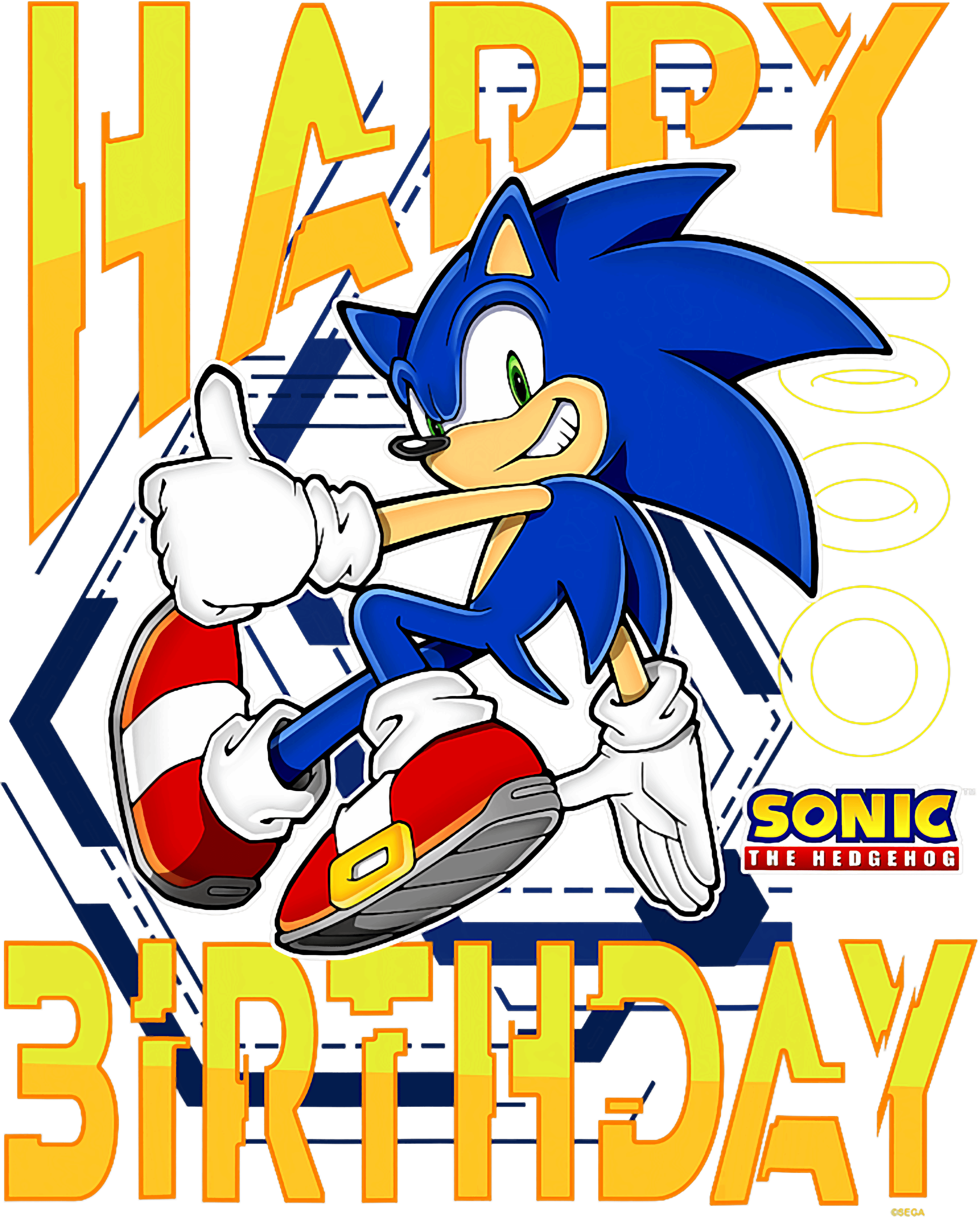 Happy Birthday Sonic DTF Transfer