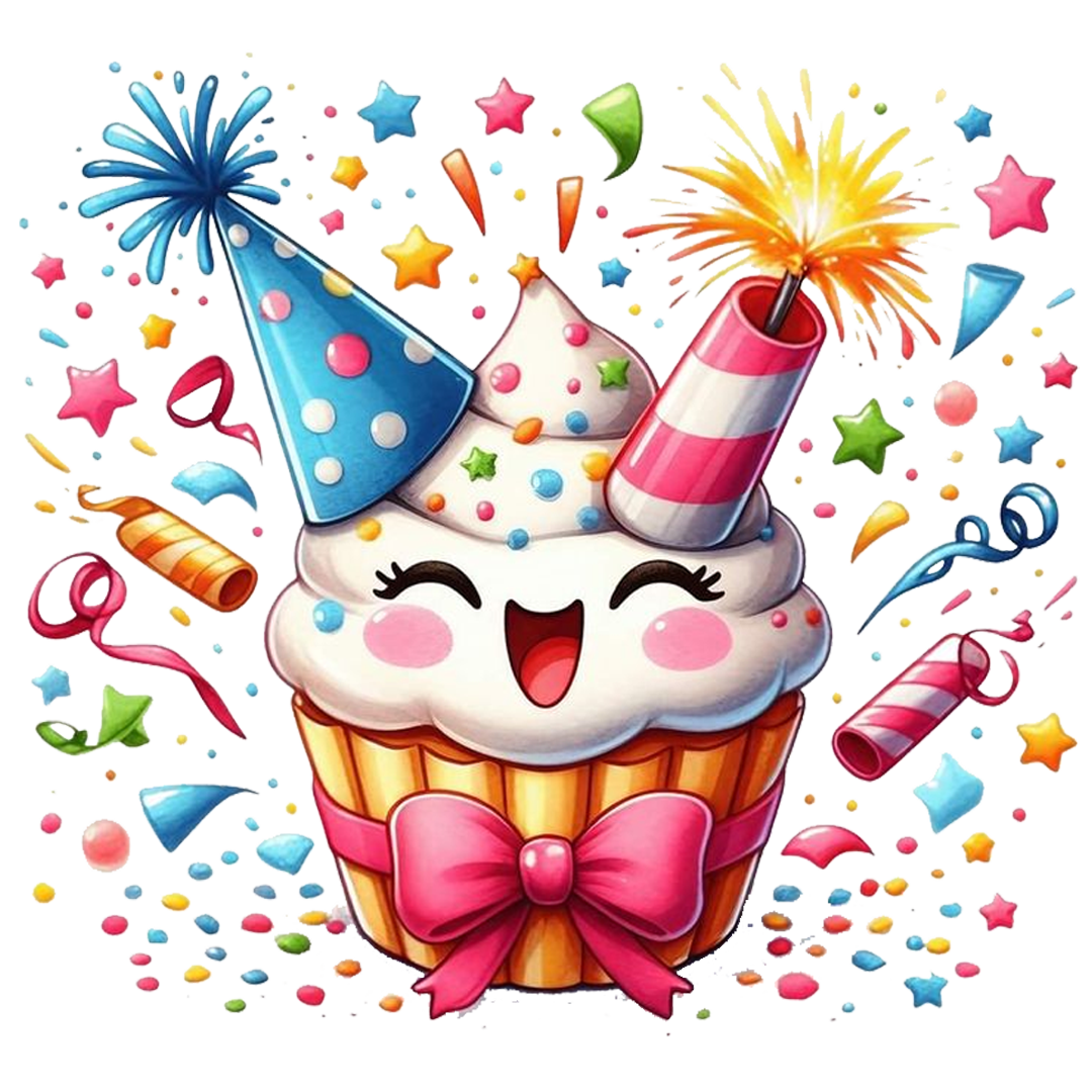 Cute Birthday Cupcake Celebration DTF Transfer