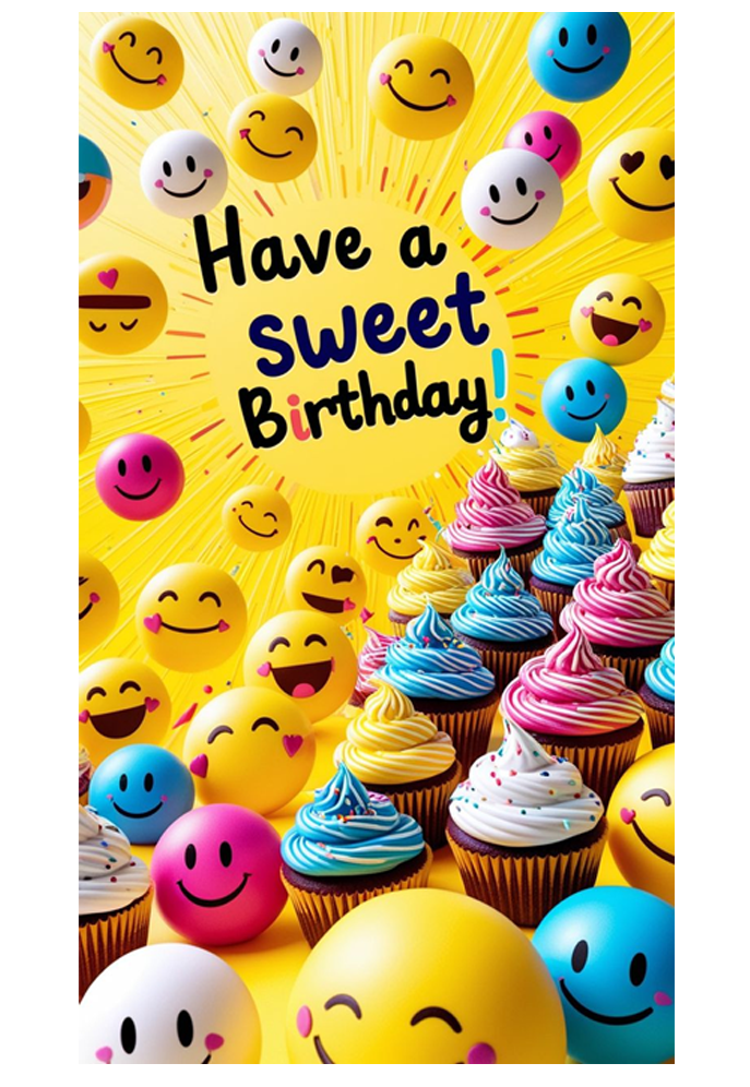 Sweet Birthday Cupcakes And Smiles DTF Transfer