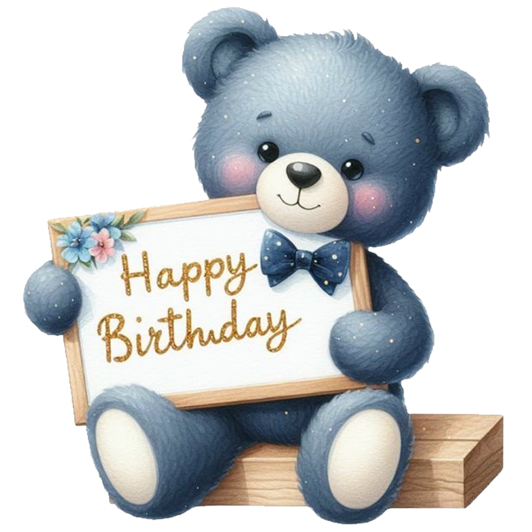 Cute Birthday Teddy Bear DTF Transfer