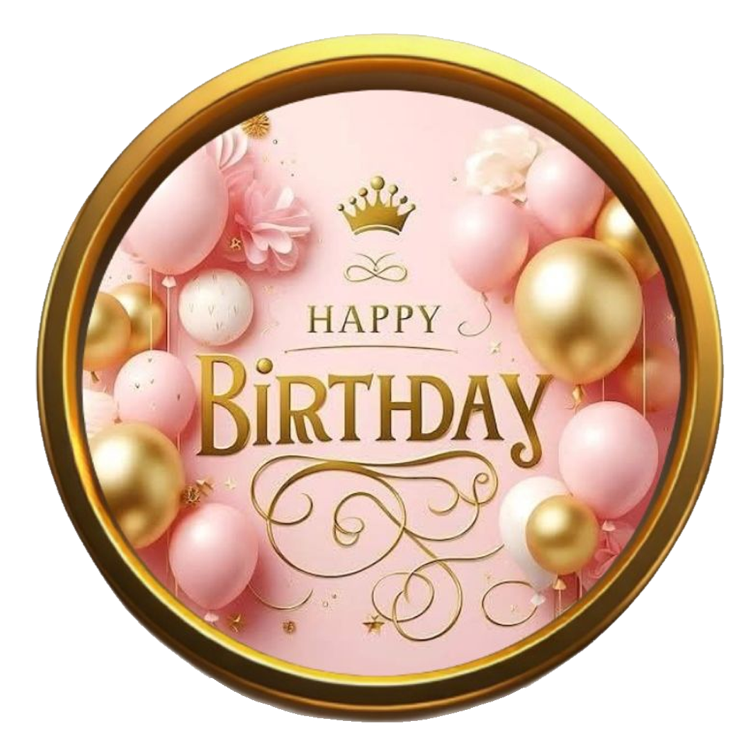 Elegant Pink Birthday Balloons DTF Transfer