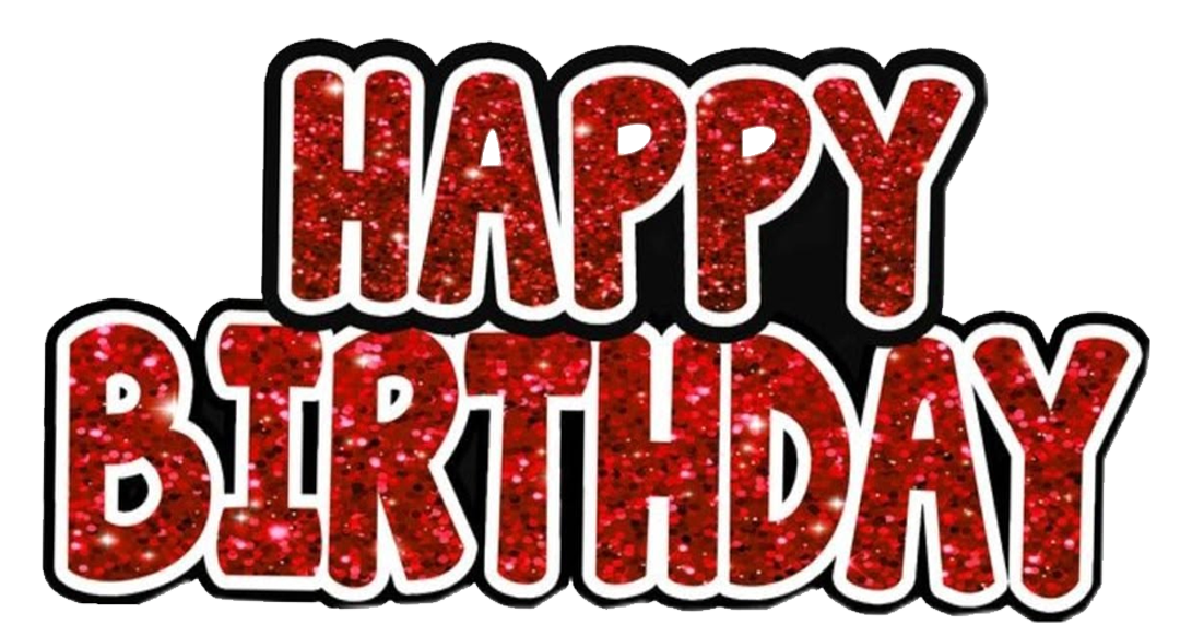 Red Glitter Happy Birthday DTF Transfer
