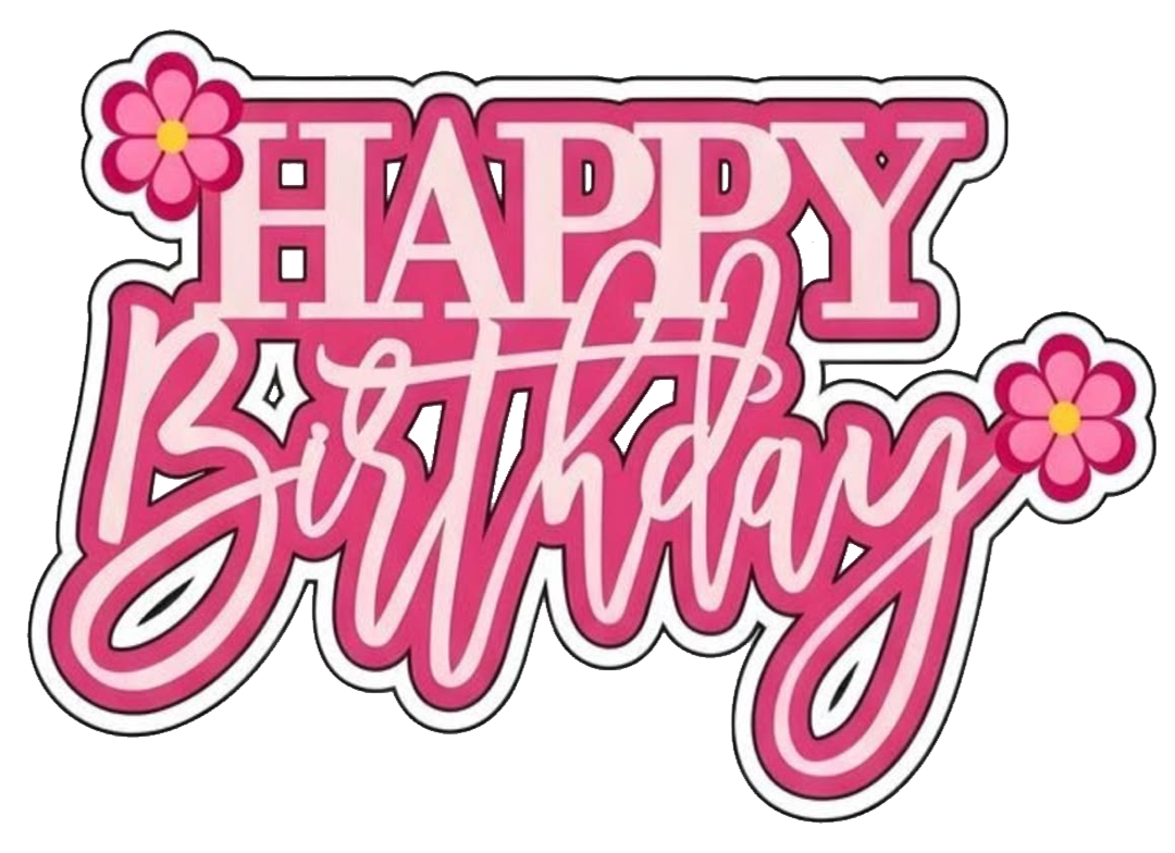 Pink Floral Happy Birthday DTF Transfer