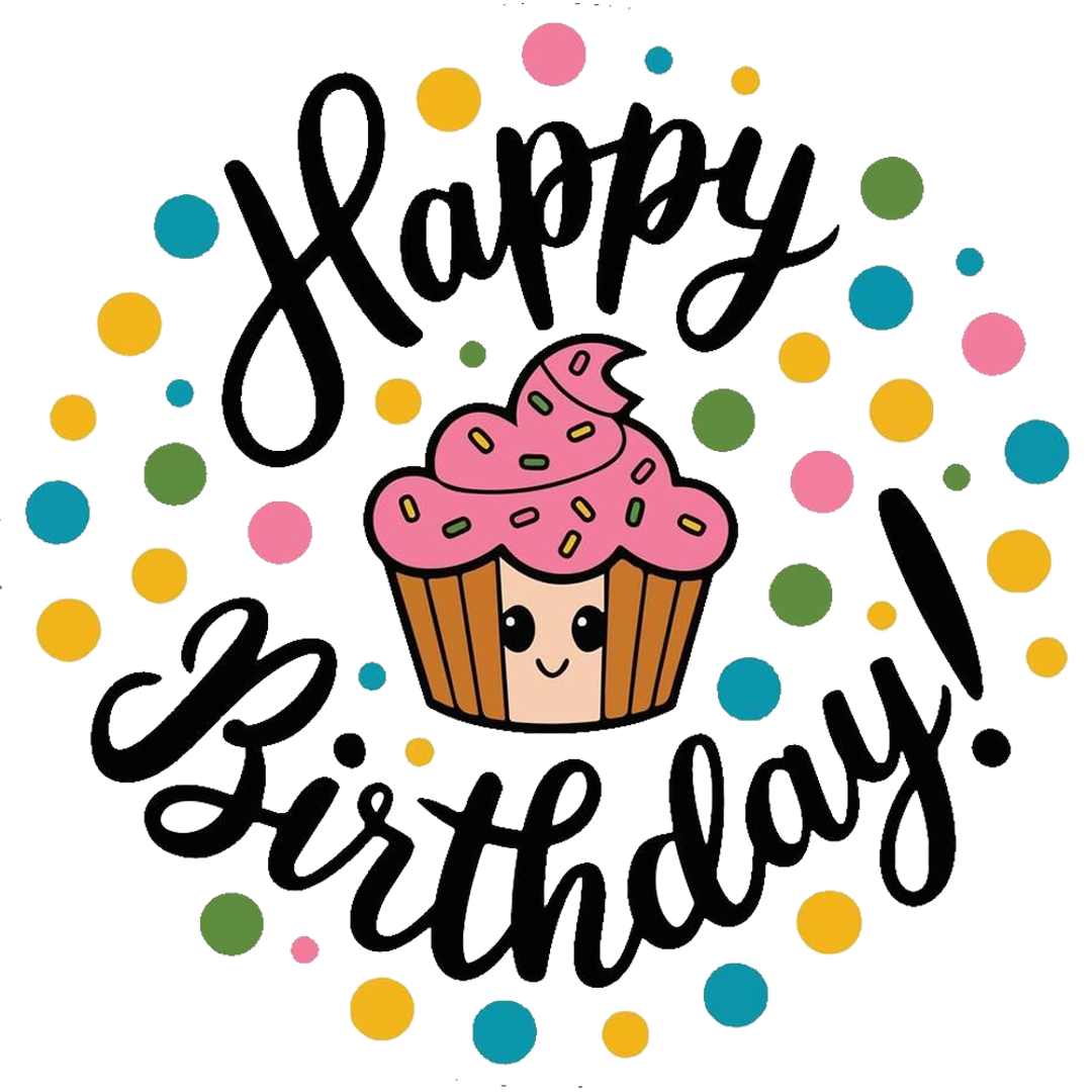 Cute Cupcake Birthday Celebration DTF Transfer