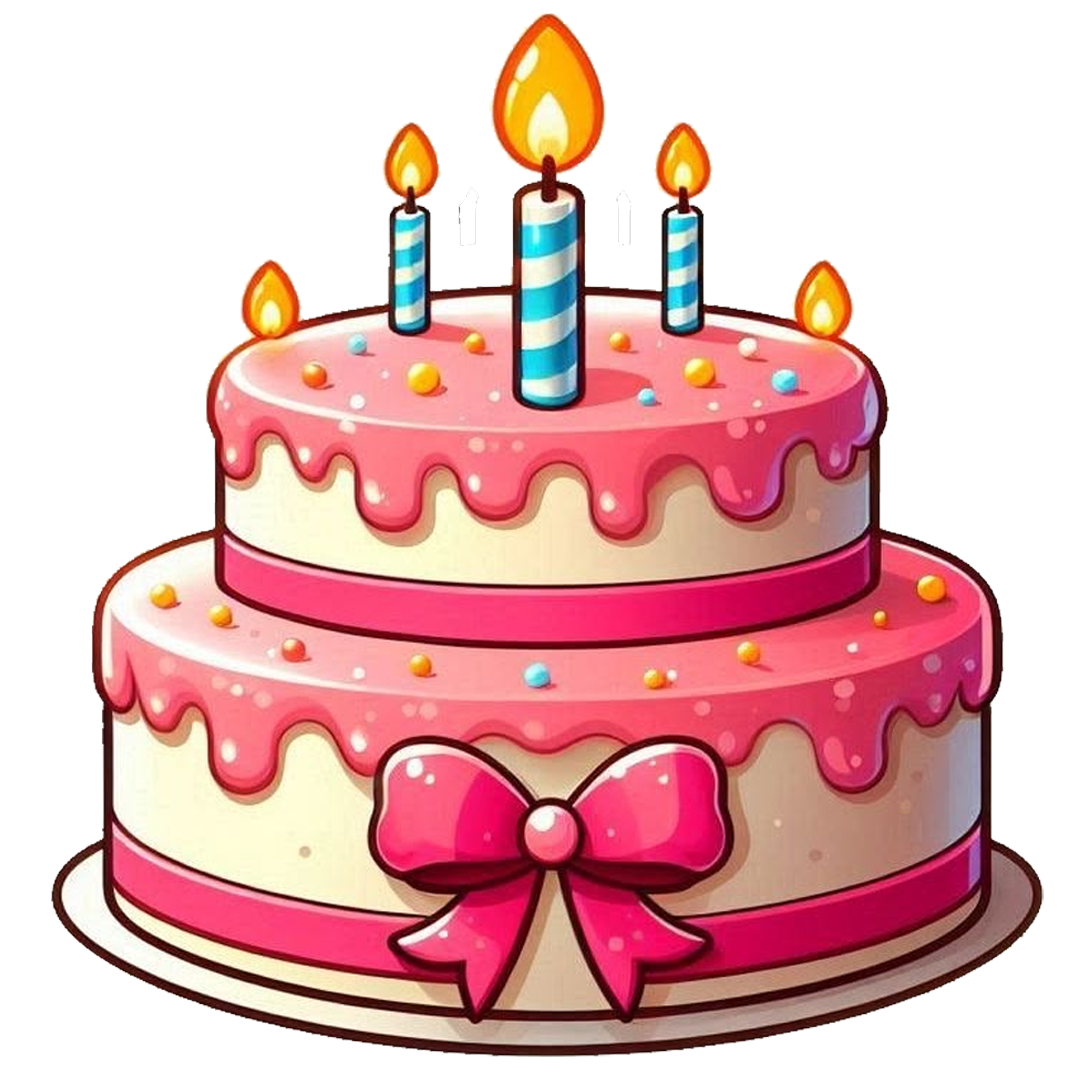 Pink Birthday Cake With Candles DTF Transfer