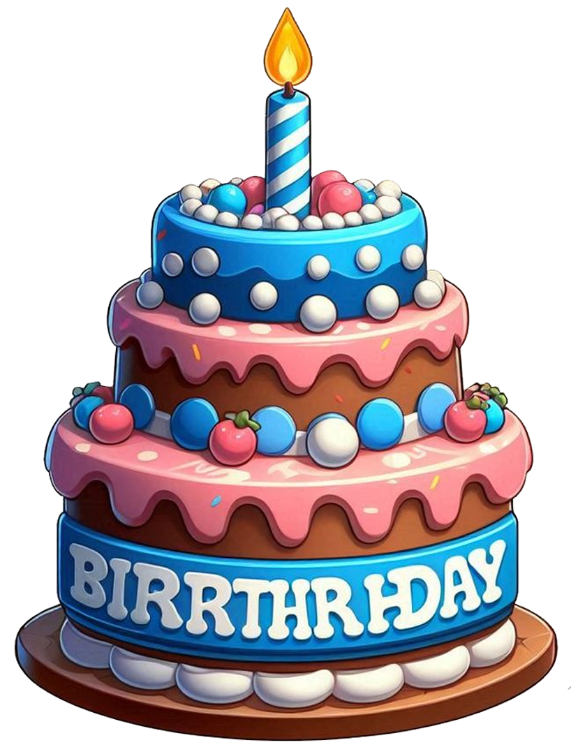 Colorful Tiered Birthday Cake DTF Transfer