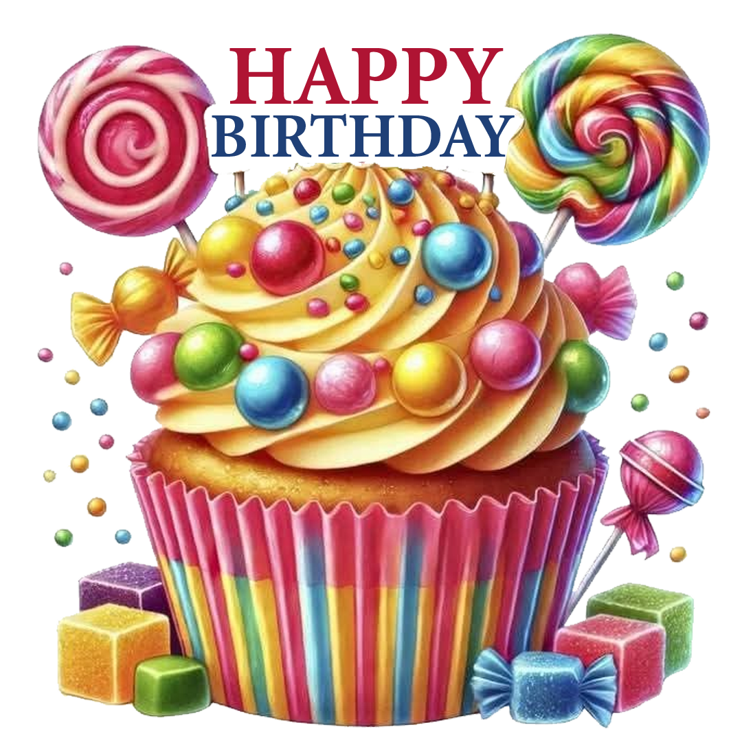 Candy Cupcake Birthday Celebration DTF Transfer
